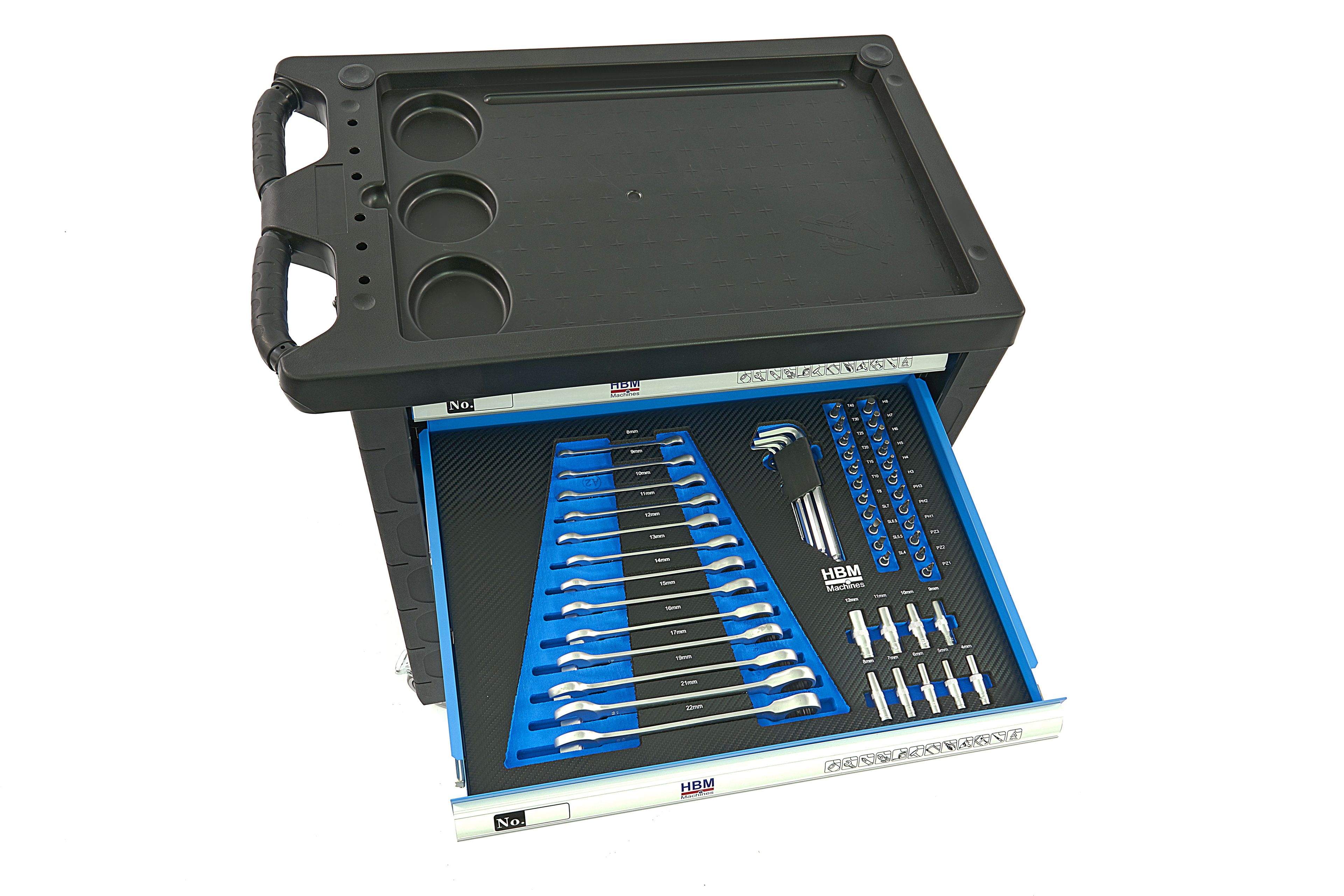 HBM gevulde gereedschapswagen 154-delig, blauw Image 9