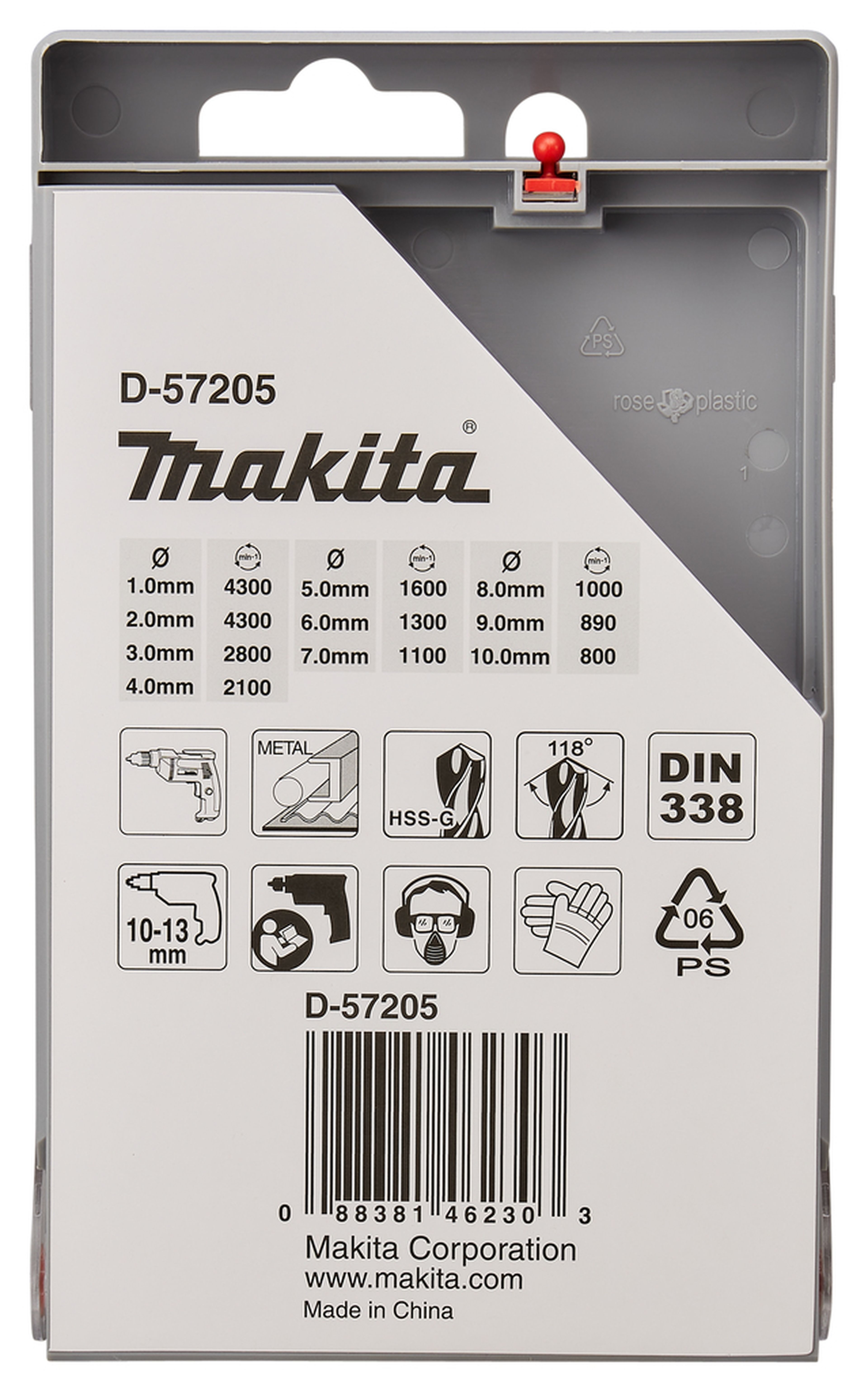 Set di punte per metallo Makita di 10 pezzi D-57205 Image 3