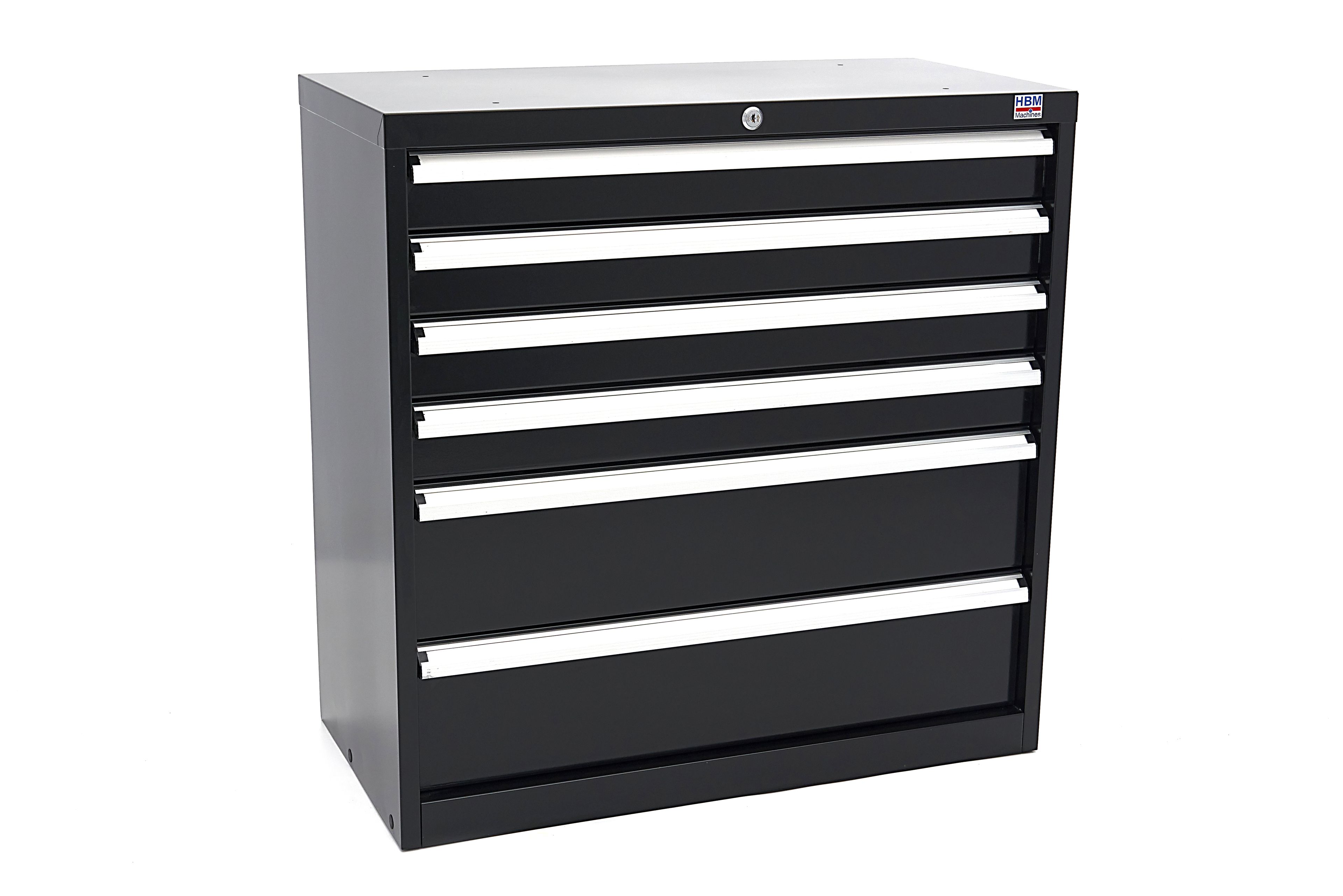 HBM 6 Schubladenschrank / Profi-Werkzeugschrank 90 x 45 x 90 cm schwarz Image 3