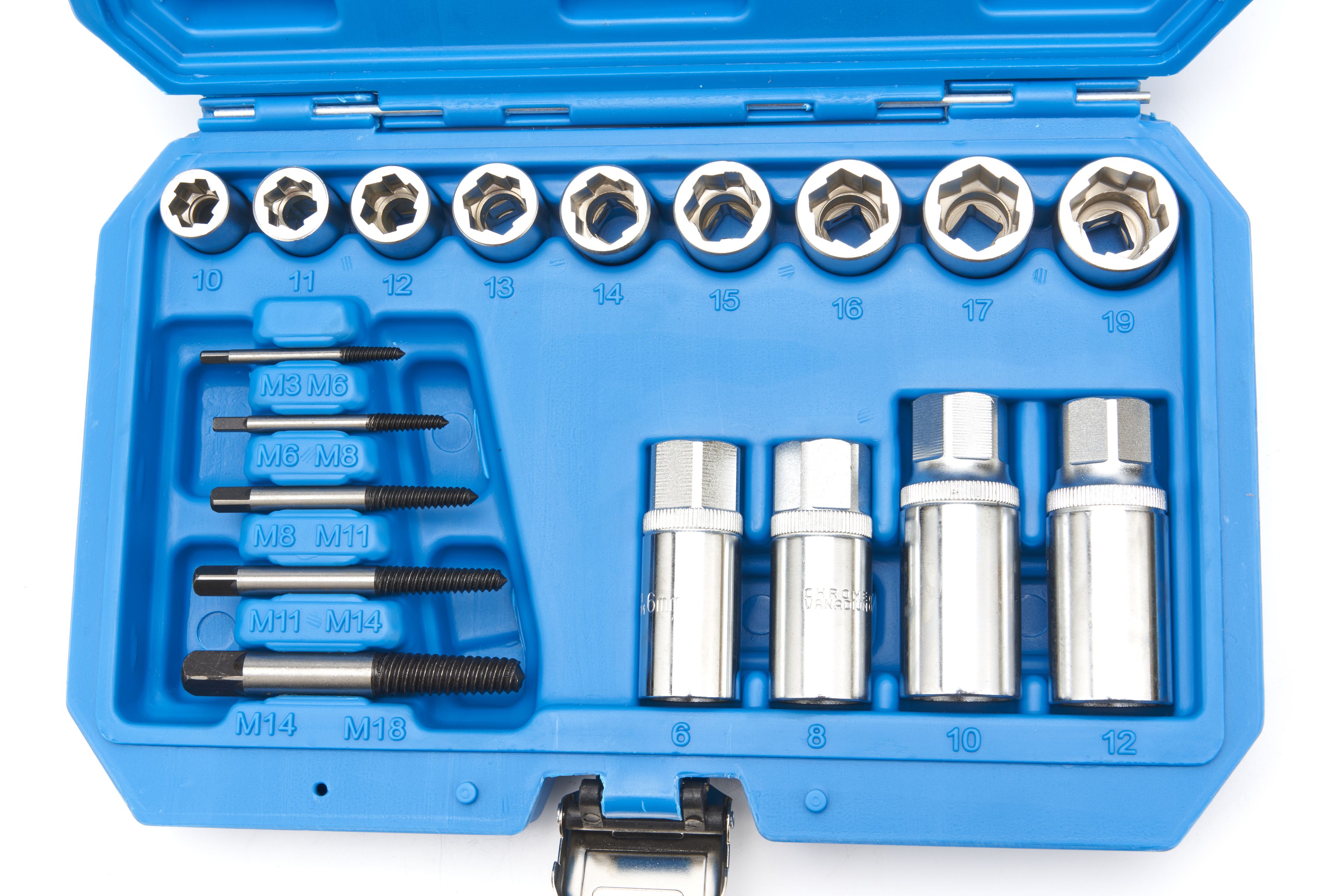 HBM Coffret extracteur pour écrous, boulons et goujons endommagés, 17 pièces Image 2