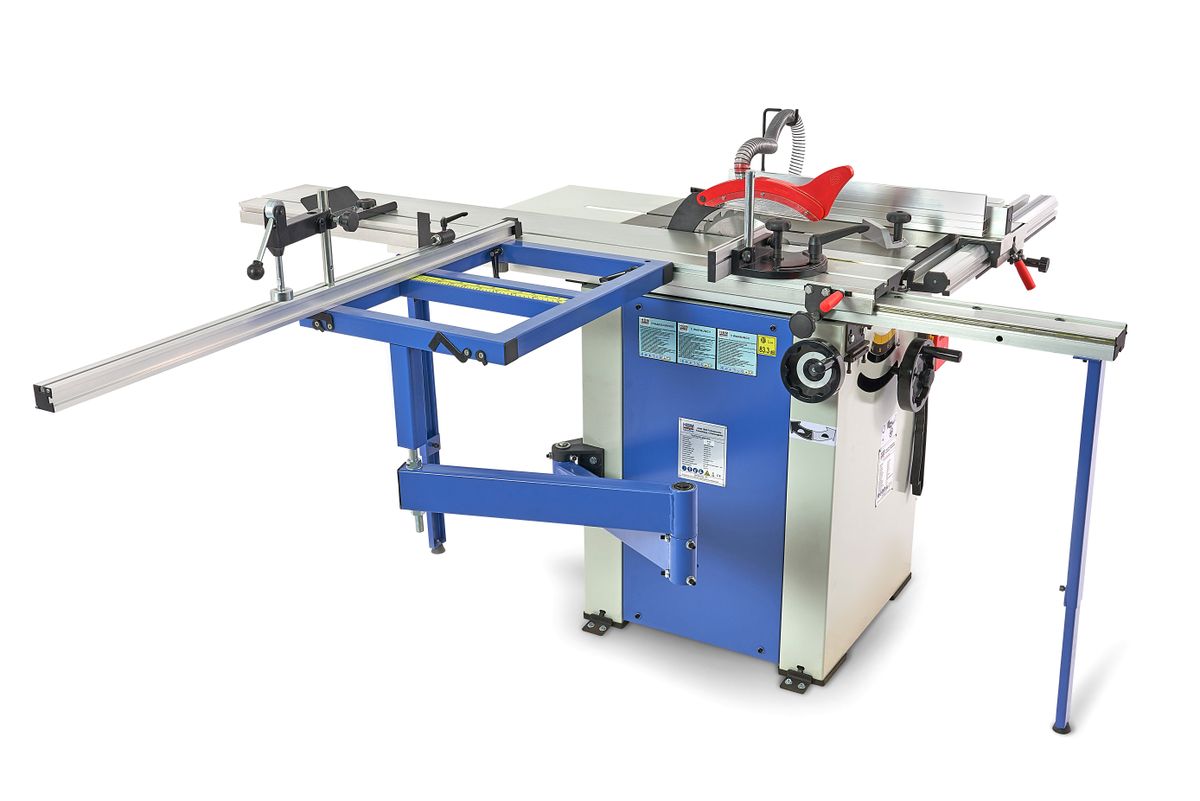 HBM 1600 Seccionadora profesional, mesa de sierra circular con mesa de rodillos