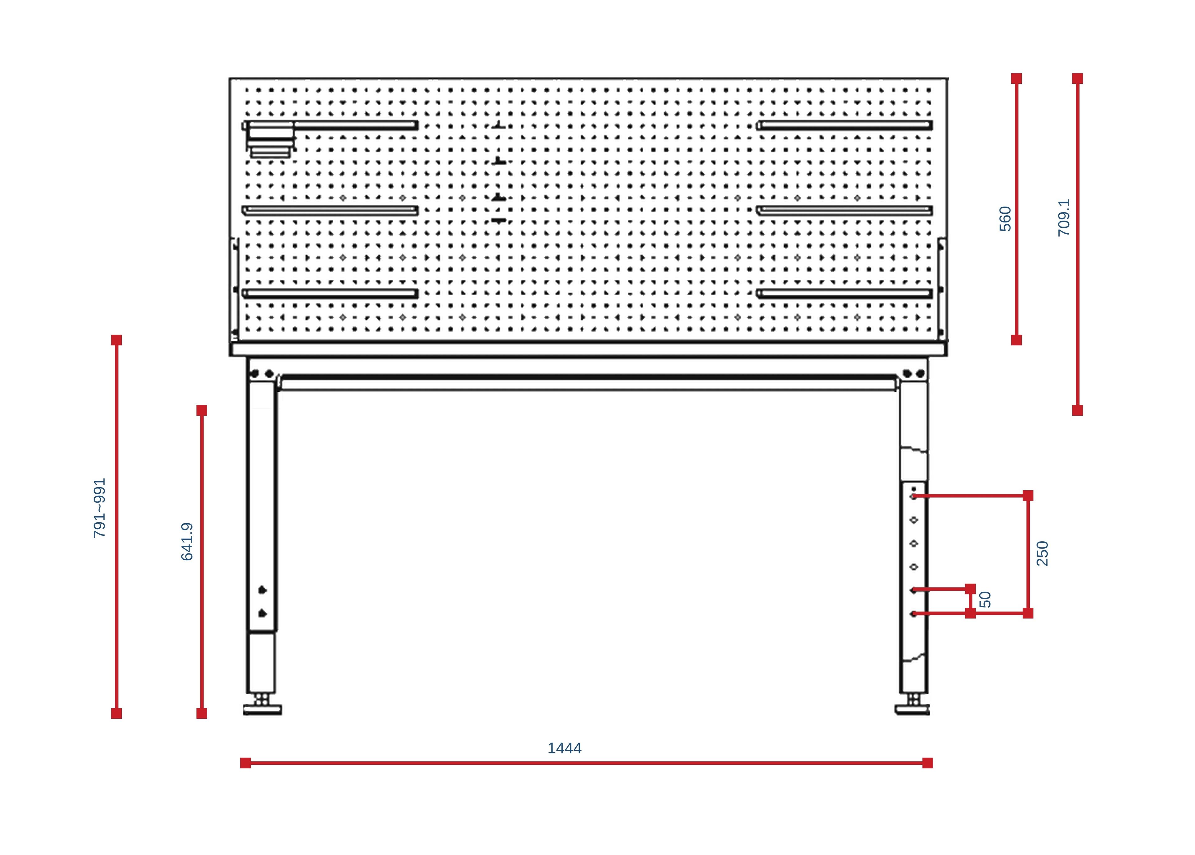 HBM heavy duty werkbank 152 cm, met een lade en achterwand Image 4