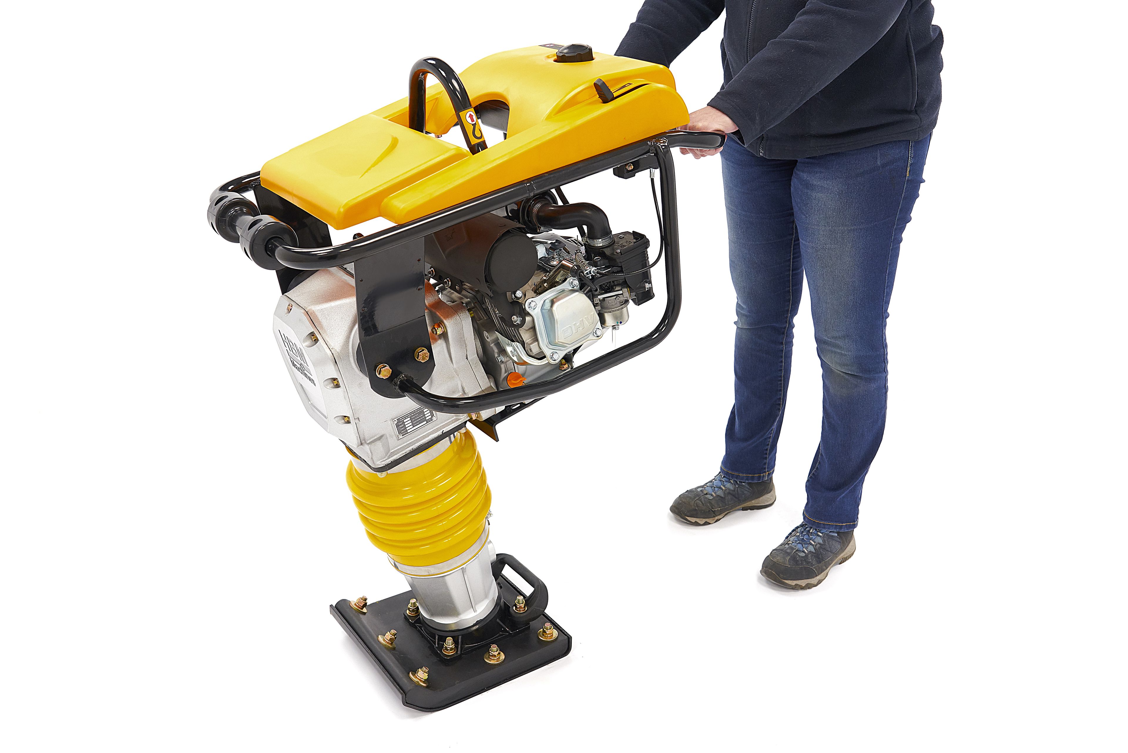 Plaque vibrante HBM Professional 6.5 PK, sabotage vibrant avec jeu de roues et couvercle de moteur Image 10