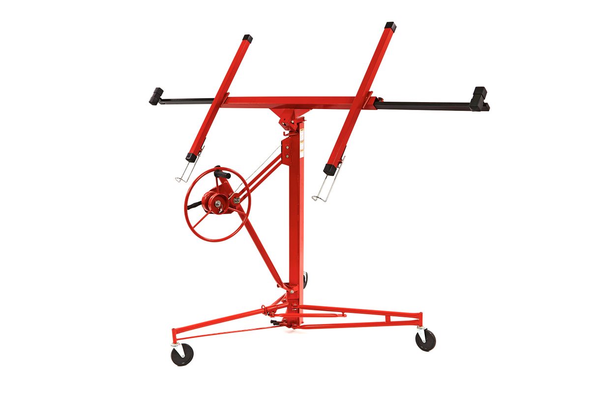 HBM Elevador de paneles de yeso: 68 kg de capacidad, 3,5 m de altura, plegable para almacenamiento