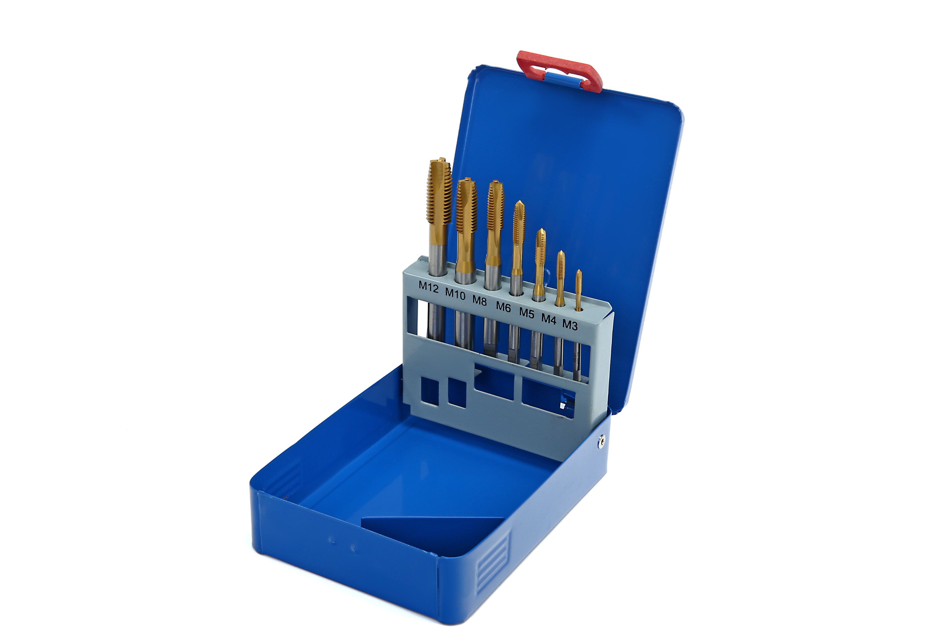 HBM 7 pièces HSS - Ensemble de tarauds machine à revêtement étain M3-12