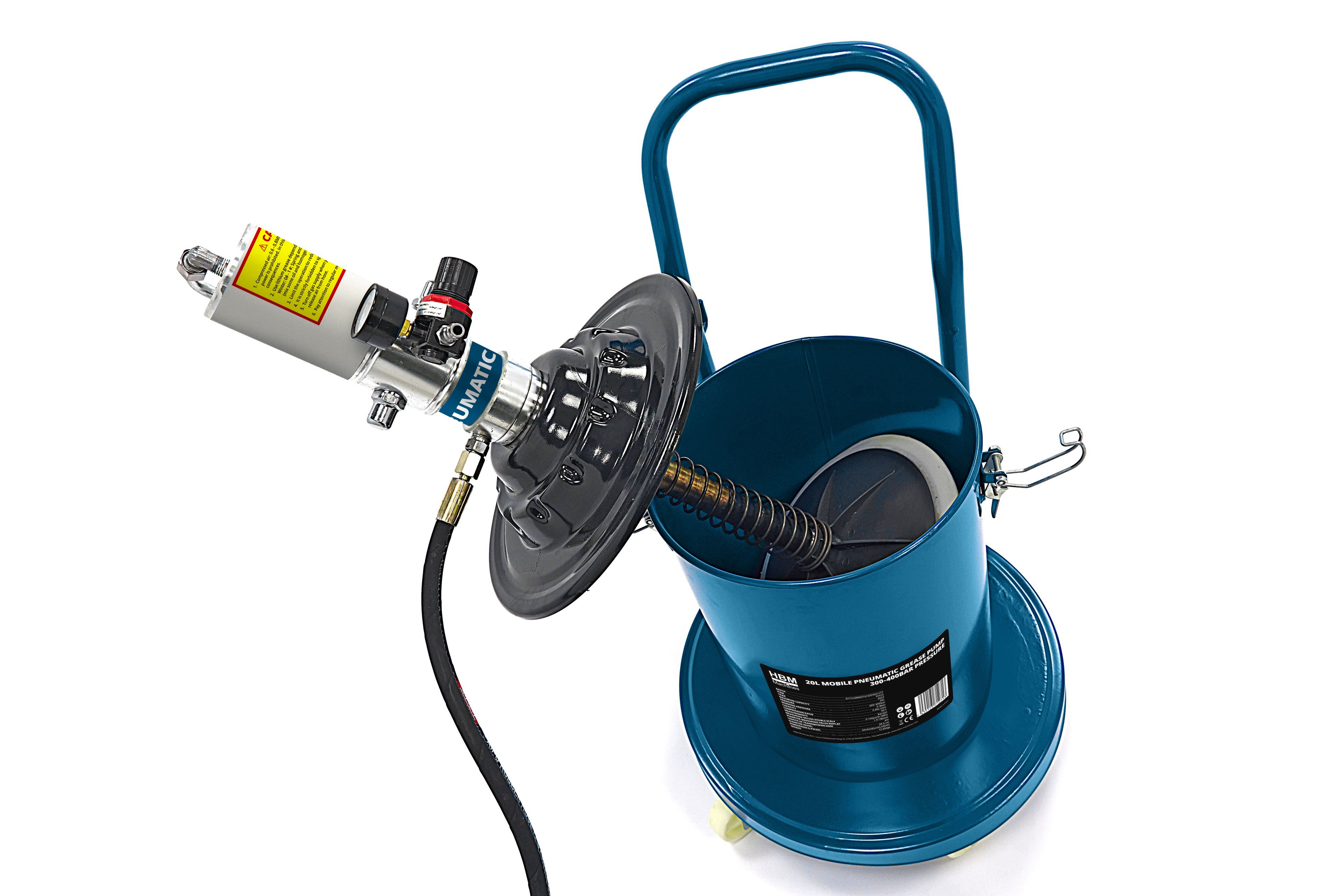 HBM Bomba de grasa neumática móvil de 20 litros 300-400 bar de presión Image 5
