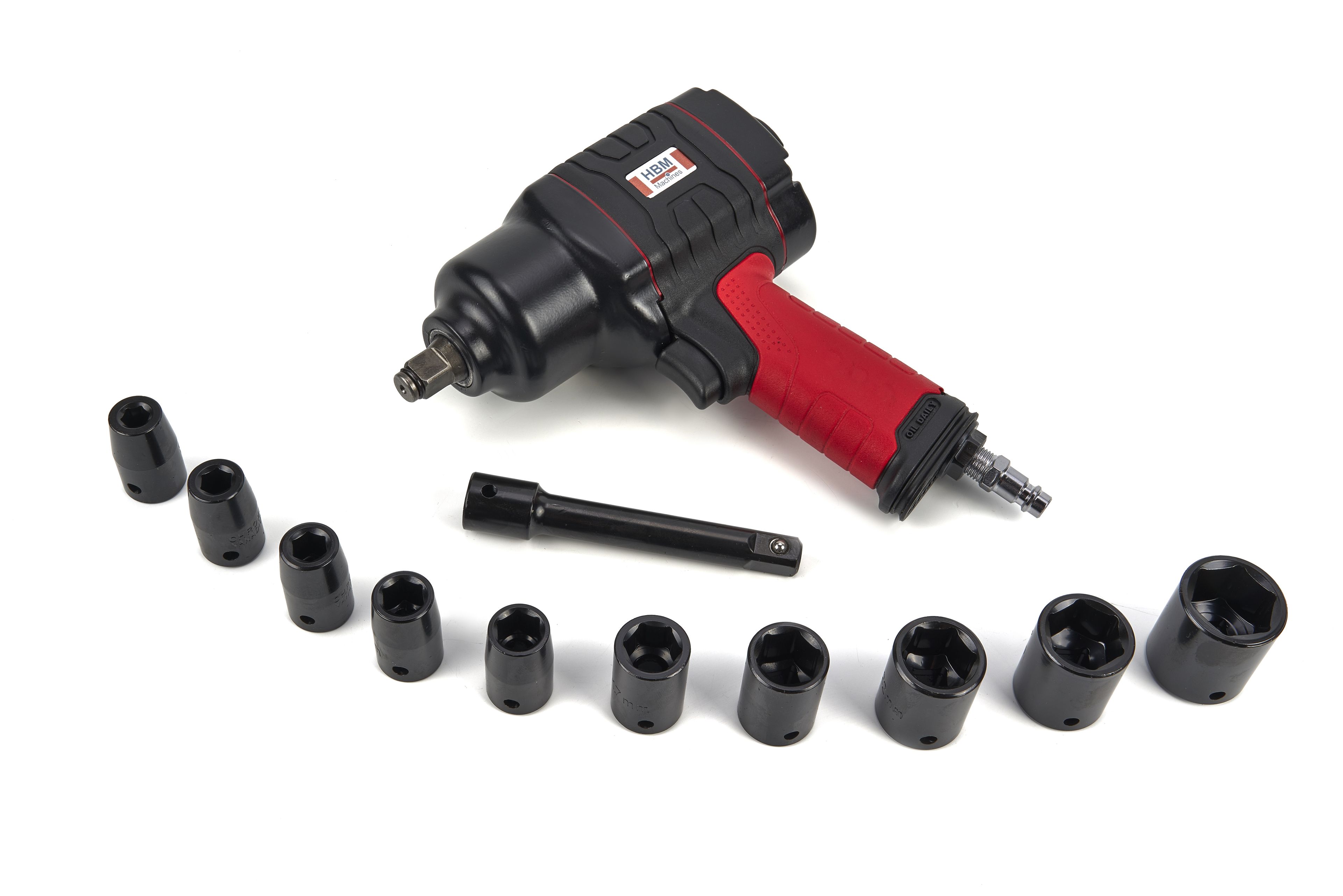 HBM 1/2 inch Professionel Composiet Slagmoersleutelset 800NM