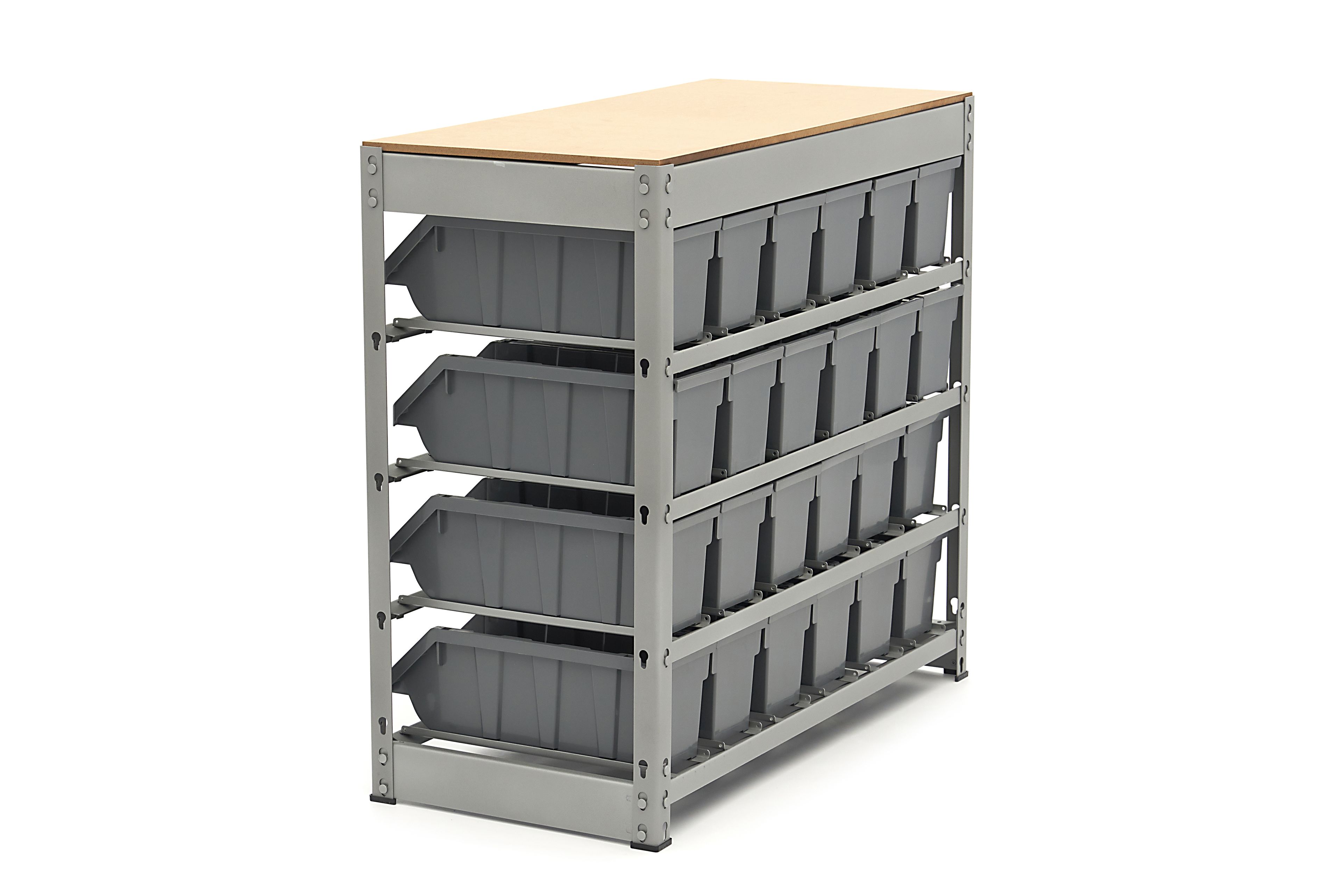 HBM Bakkenkast, Opbergsysteem, Stelling met 24 Opbergbakken Image 7
