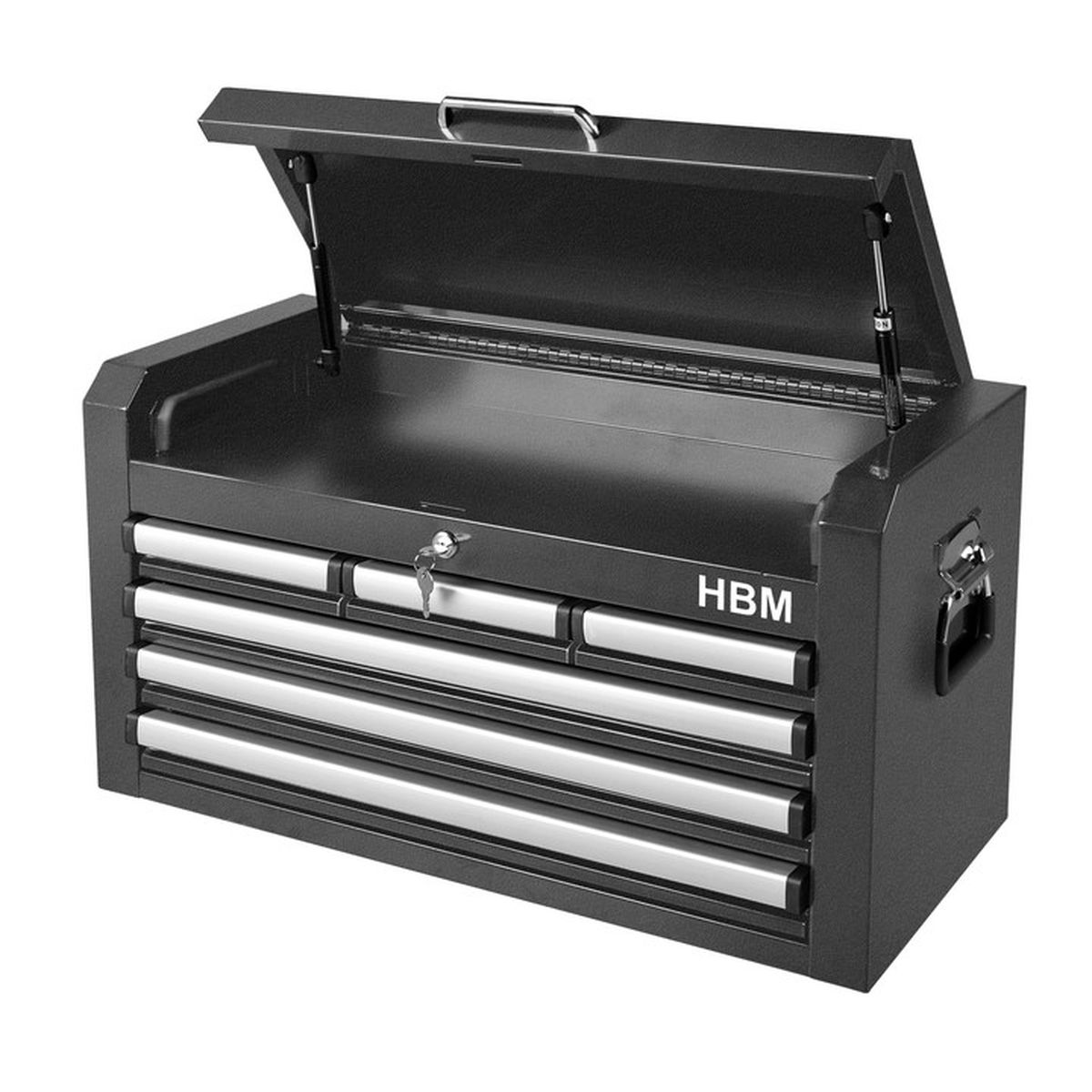 HBM Armario superior 66 cm, 6 cajones, negro