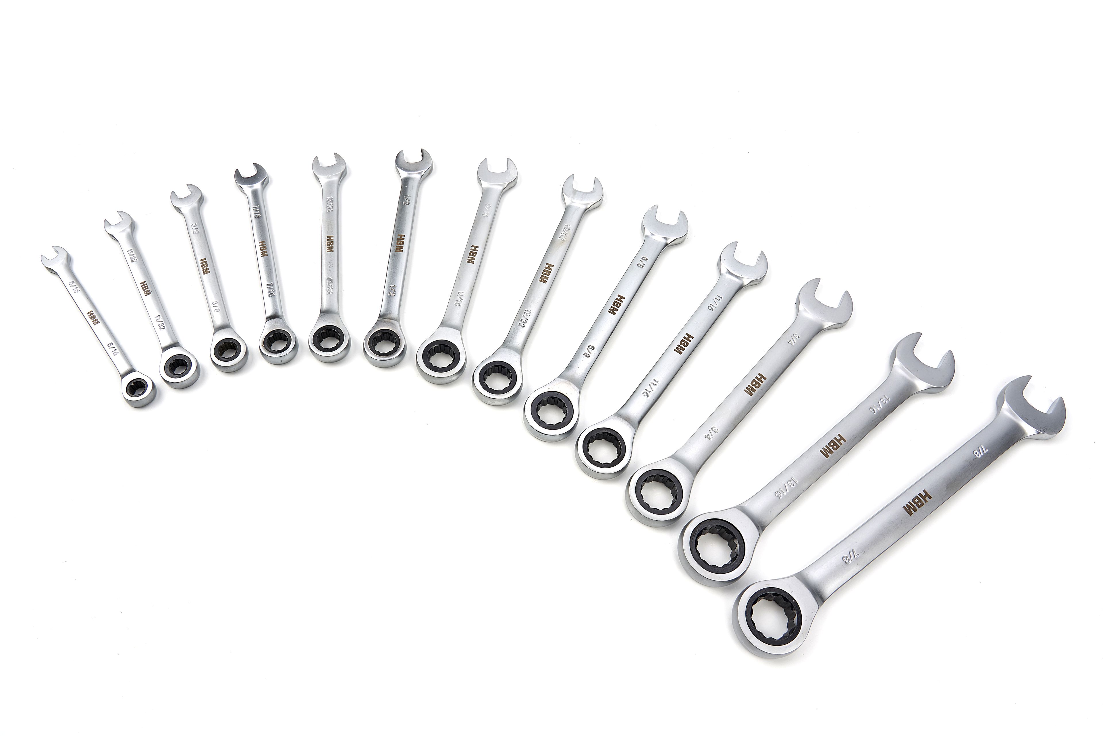 HBM 13-teiliger Ring-, Knarren-, Steckschlüsselsatz INCH in Carobn Schaumstoffeinlage für Werkzeugwagen Image 7