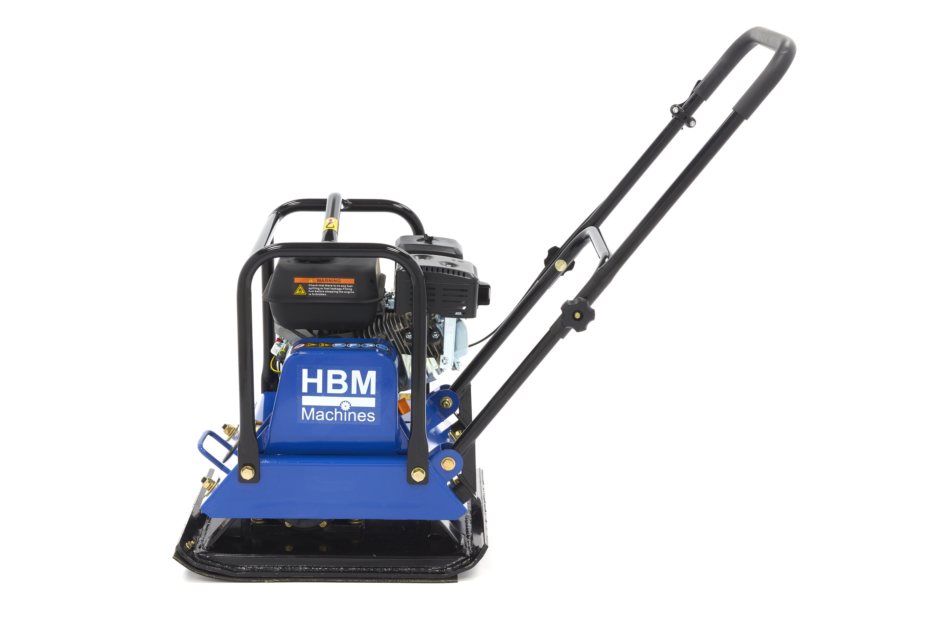 Plaque vibrante HBM Professional 6,5 HP avec roues et plaque de protection de pavage 15000N Image 3