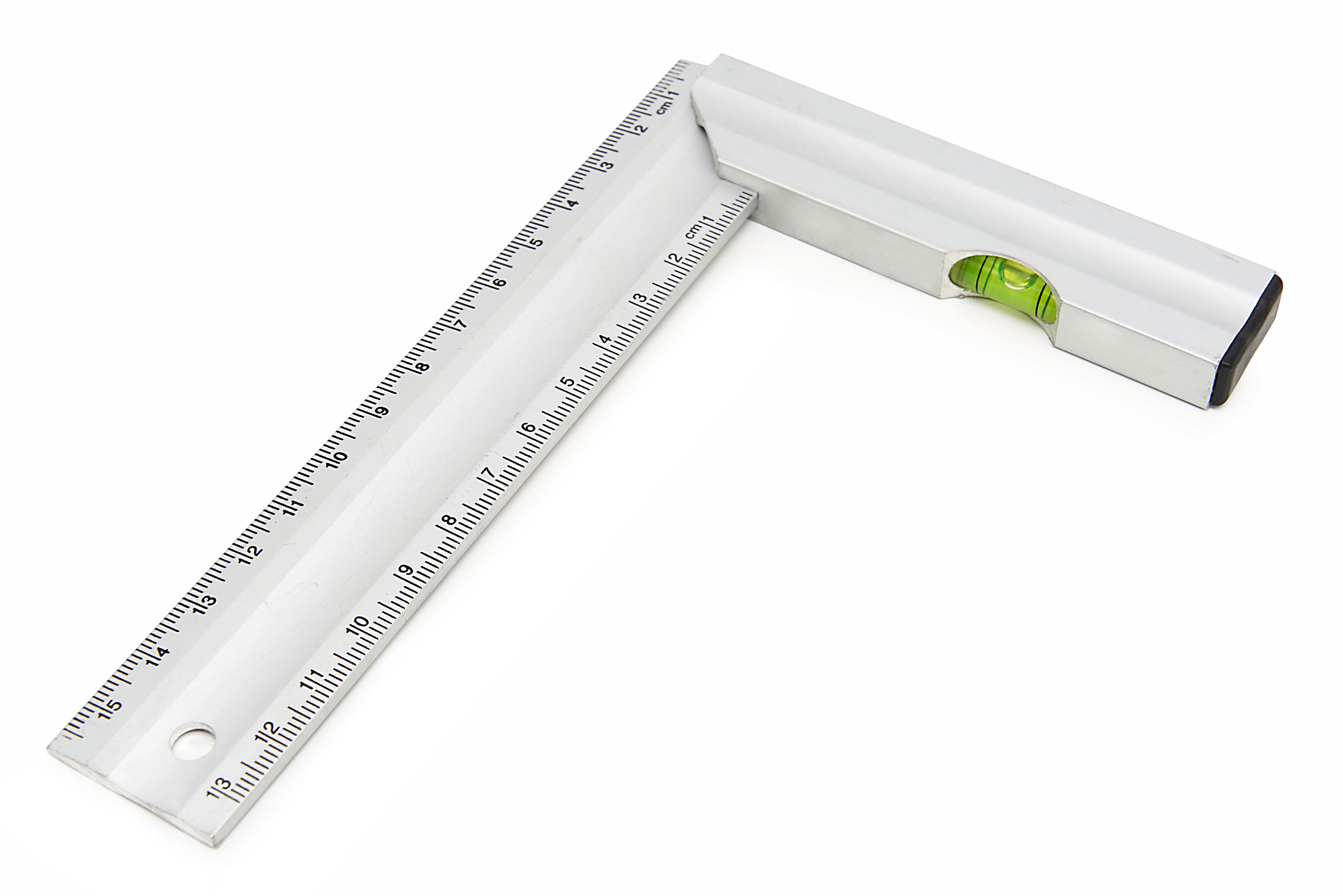 HBM 250 mm. Aluminium Blokhaak, Winkelhaak met Waterpas Image 2