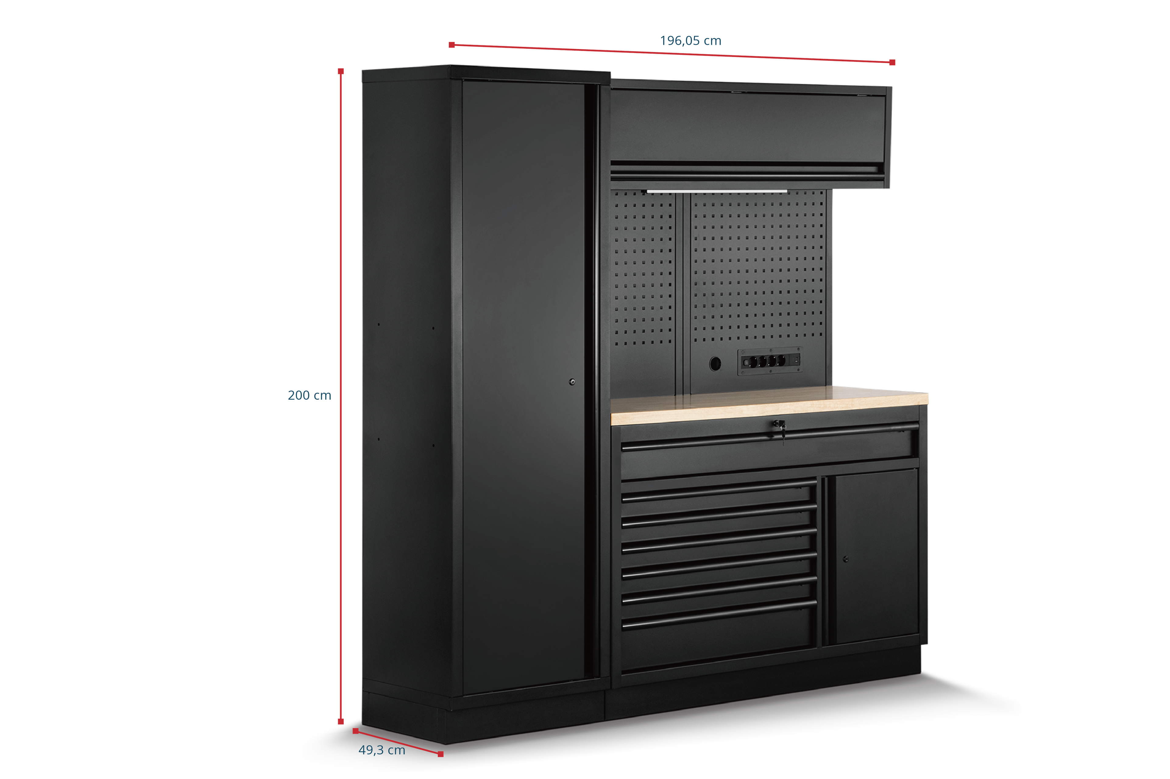HBM modulair werkplaatssysteem 6-delig, zwart Image 6