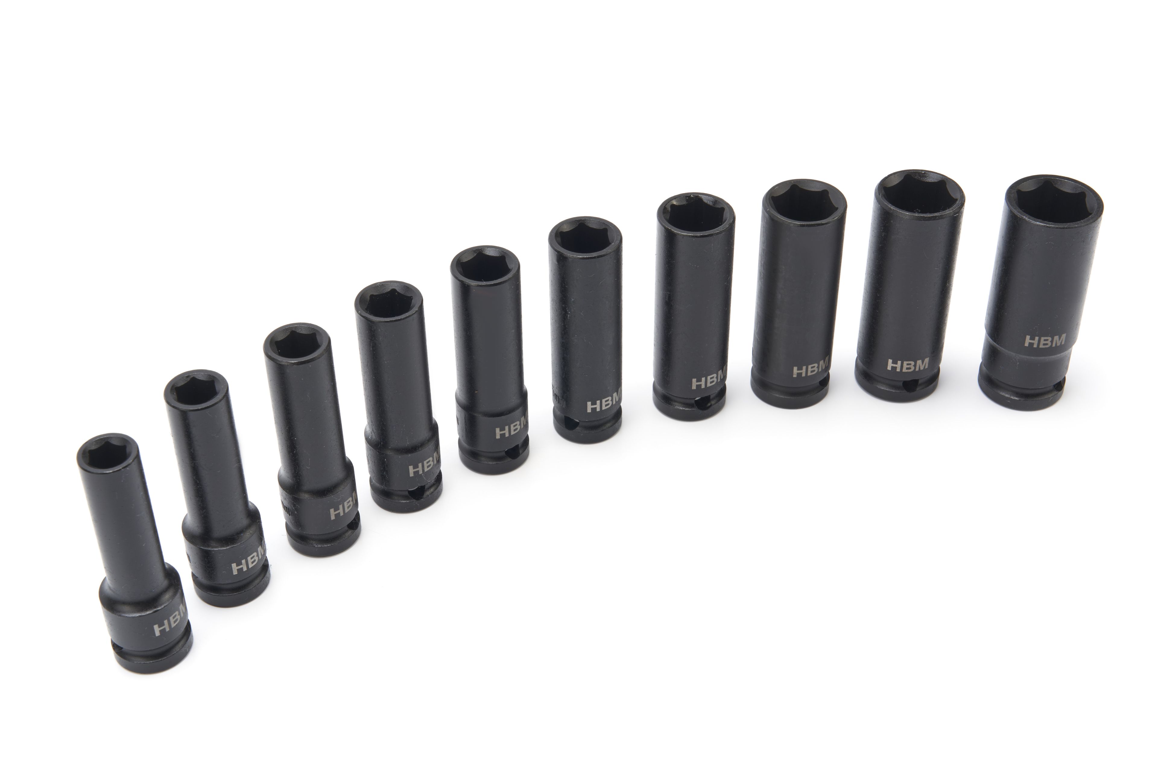 HBM diepe krachtdoppenset, 1/2 inch, metrische zeskant, 10-delig Image 3