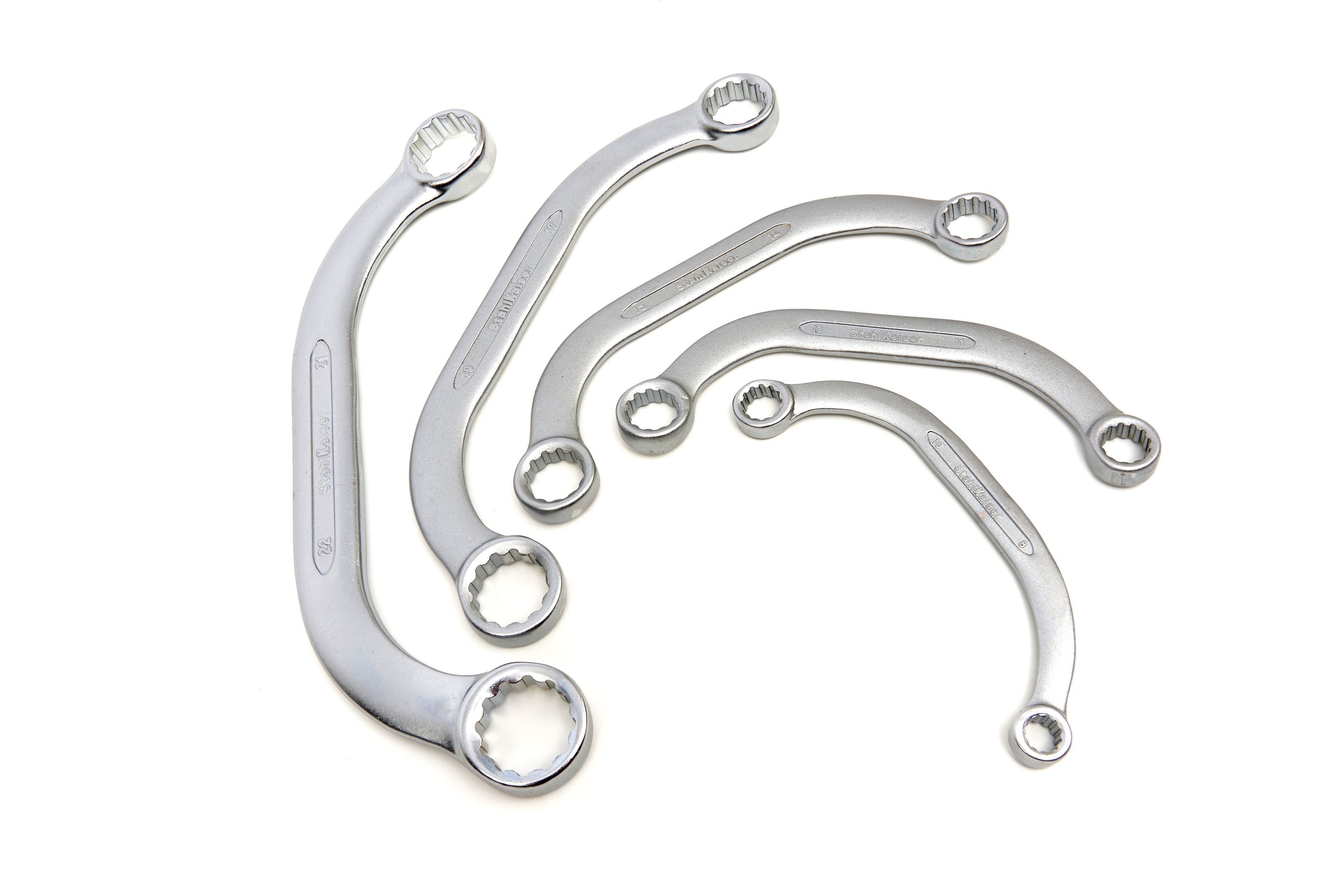 Stahlkaiser Jeu de 5 clés à double anneau C 8 - 22 mm. Image 2