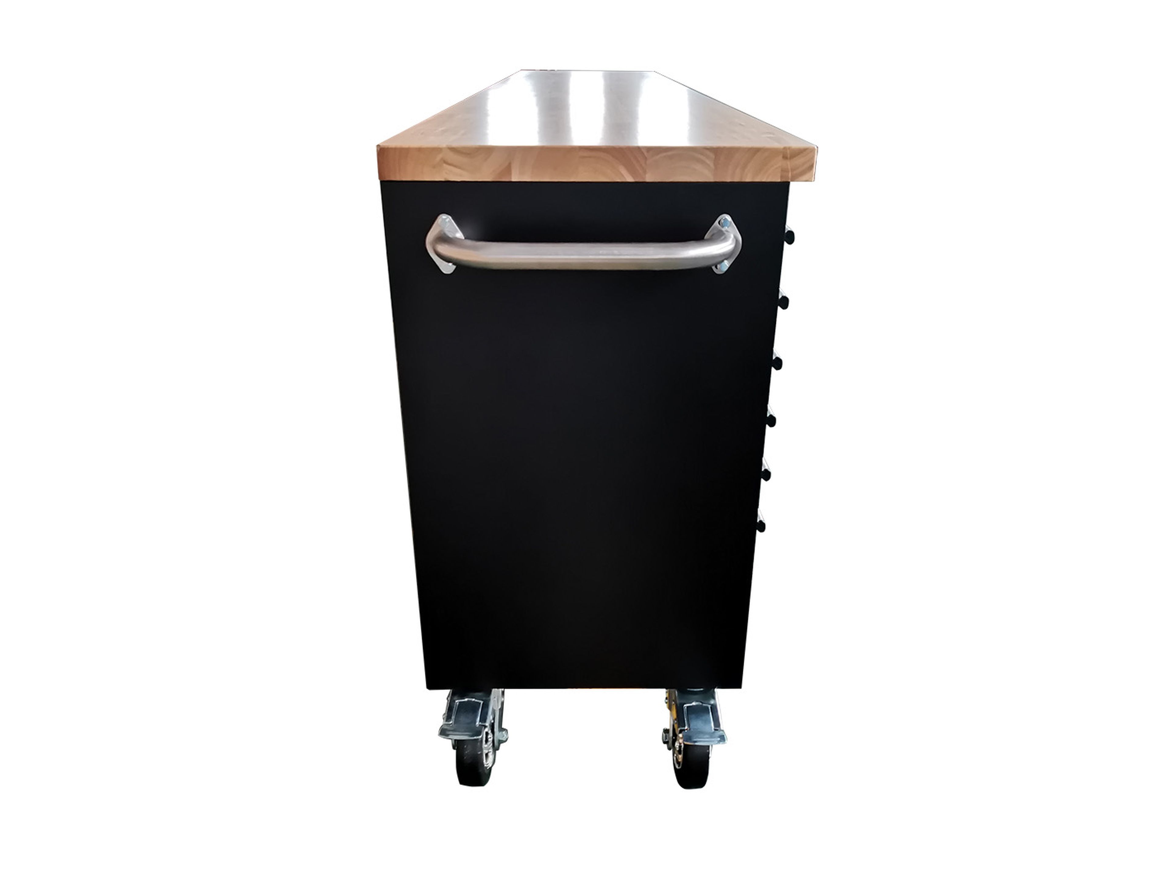 HBM Werkzeugwagen mit Holzarbeitsplatte, 258 cm, schwarz Image 4