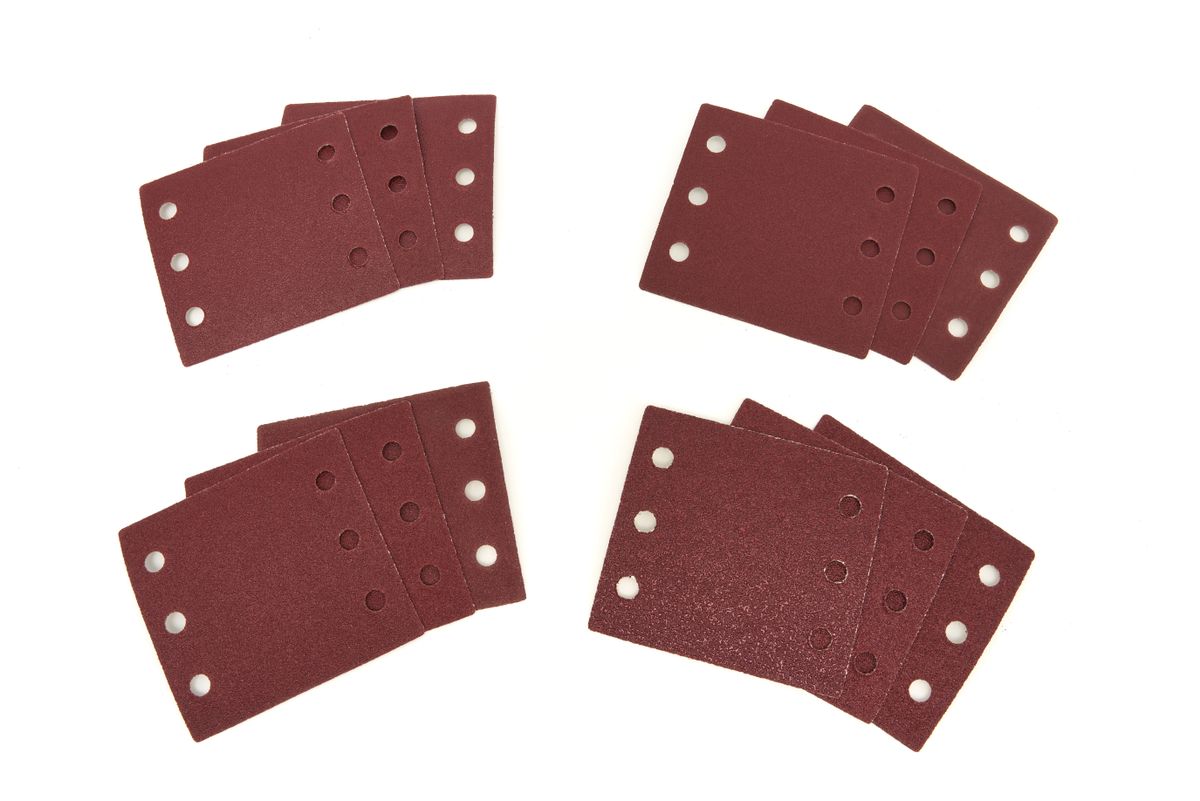 Juego de 12 hojas de lijado HBM para la amoladora plana HBM, la lijadora de mano de 240 vatios