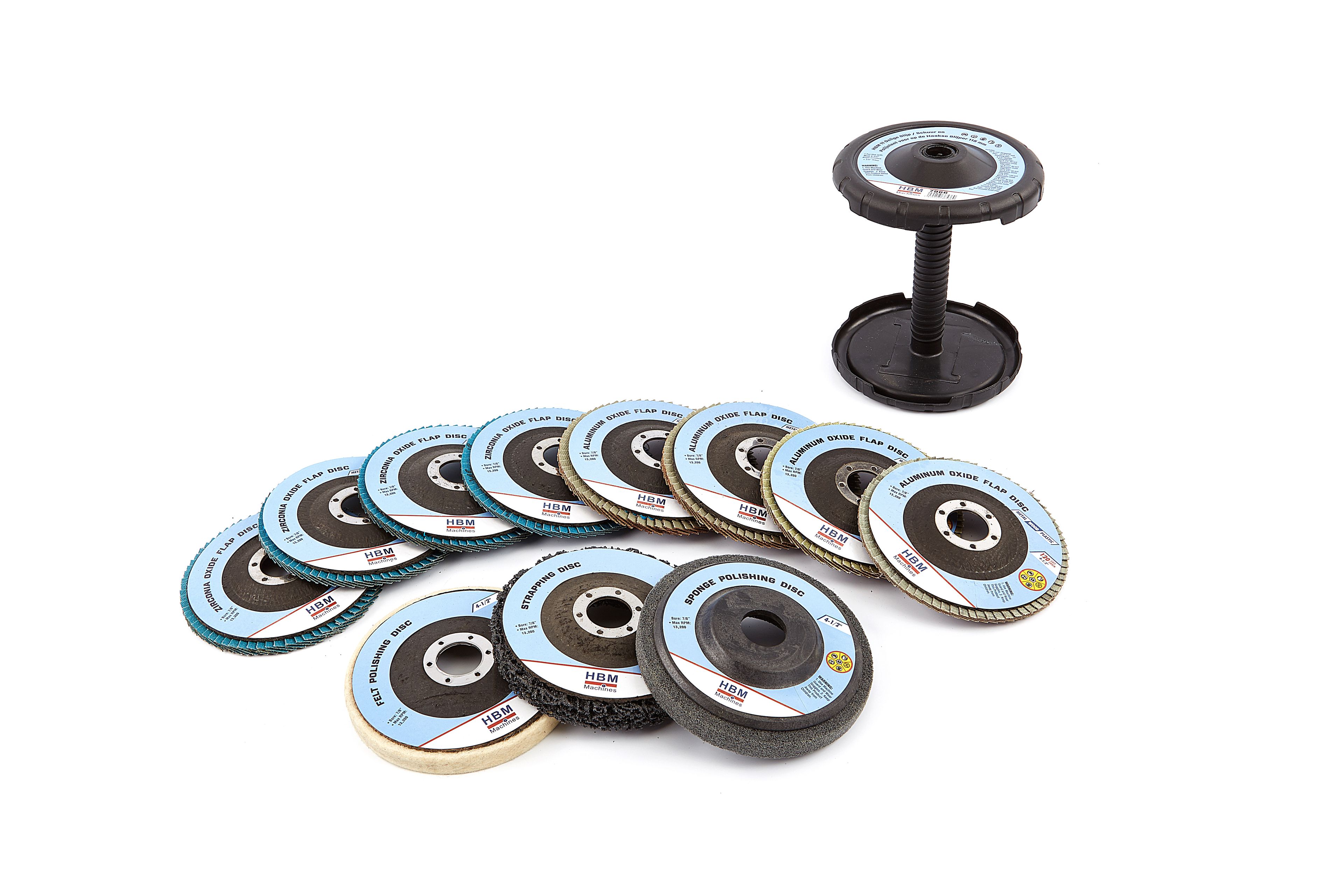HBM Ensemble de meulage/ponçage et polissage 11 pièces pour meuleuse d'angle Image 2