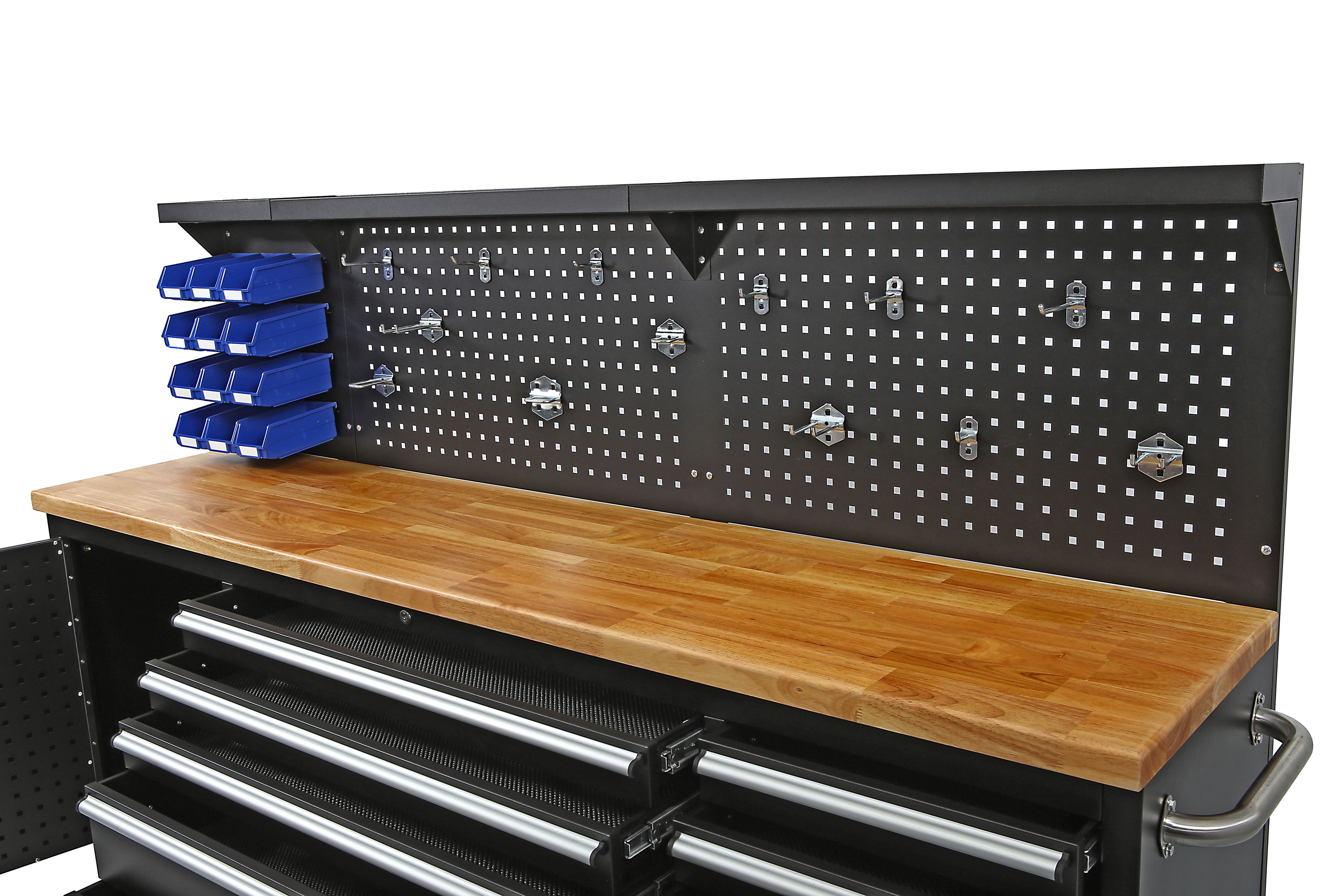 HBM gereedschapswagen met achterwand 215 cm, zwart Image 6