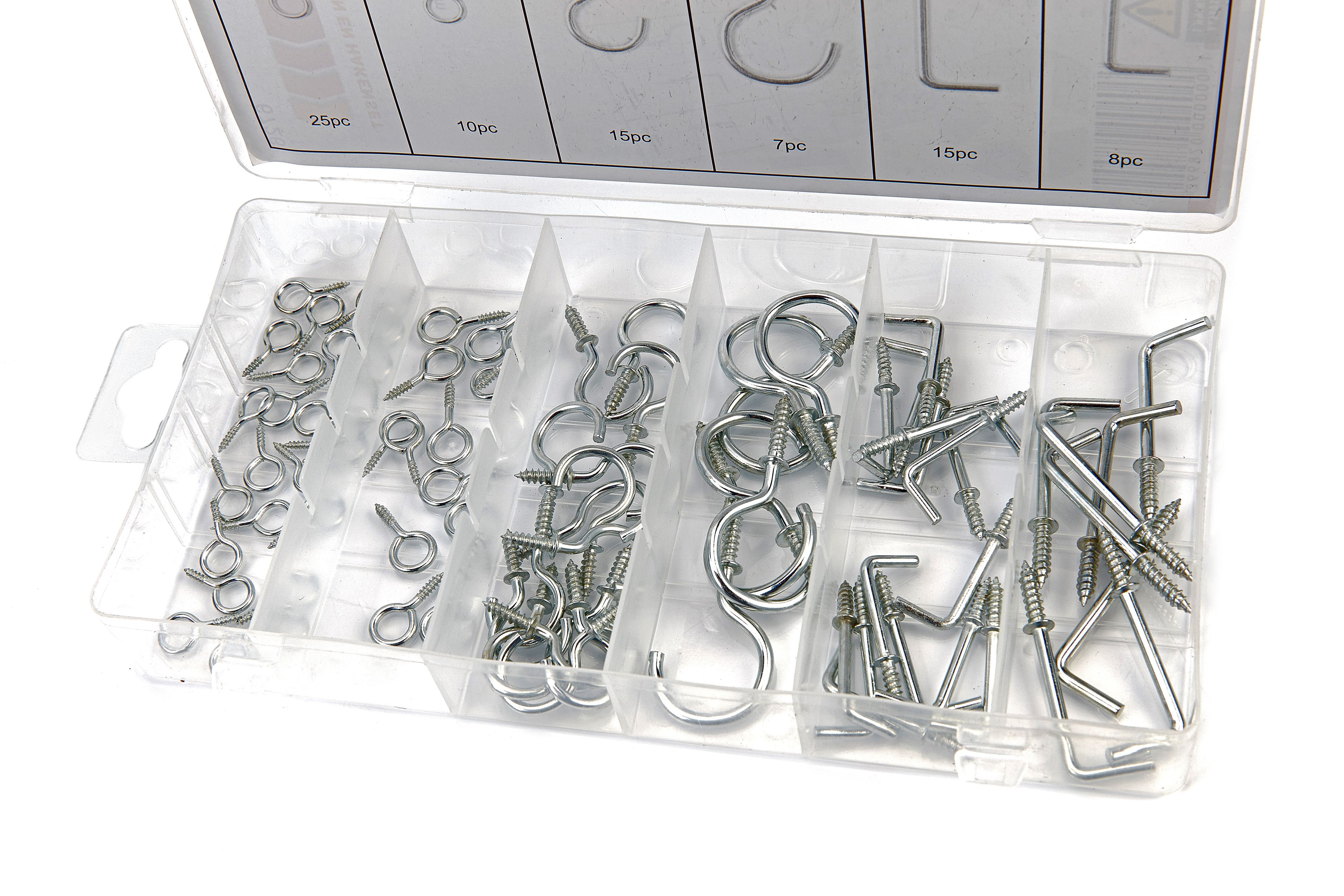 HBM Jeu de crochets à anneaux et crochets à vis de 80 pièces Image 2