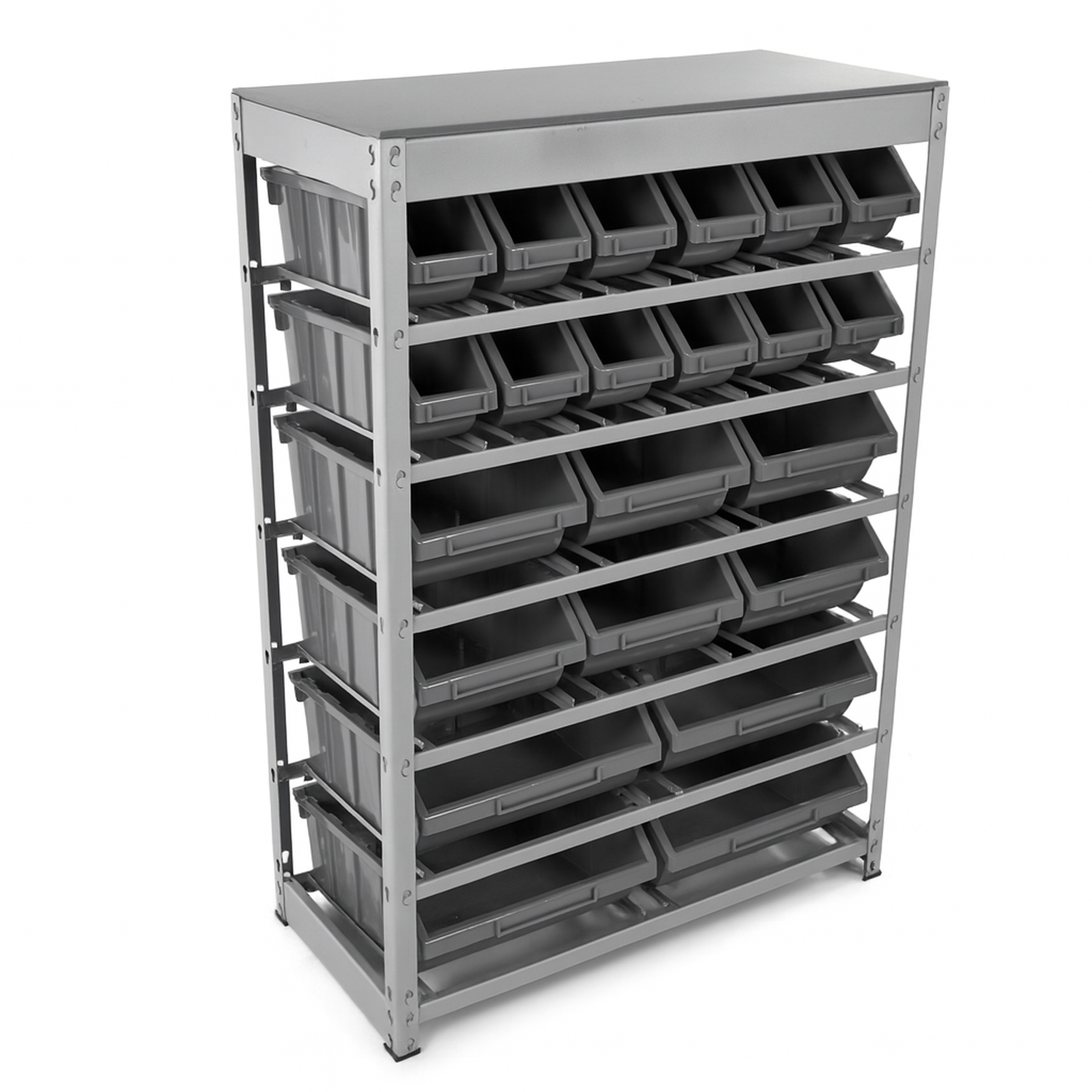 HBM Bakkenkast, opbergsysteem, stelling met 22 opbergbakken