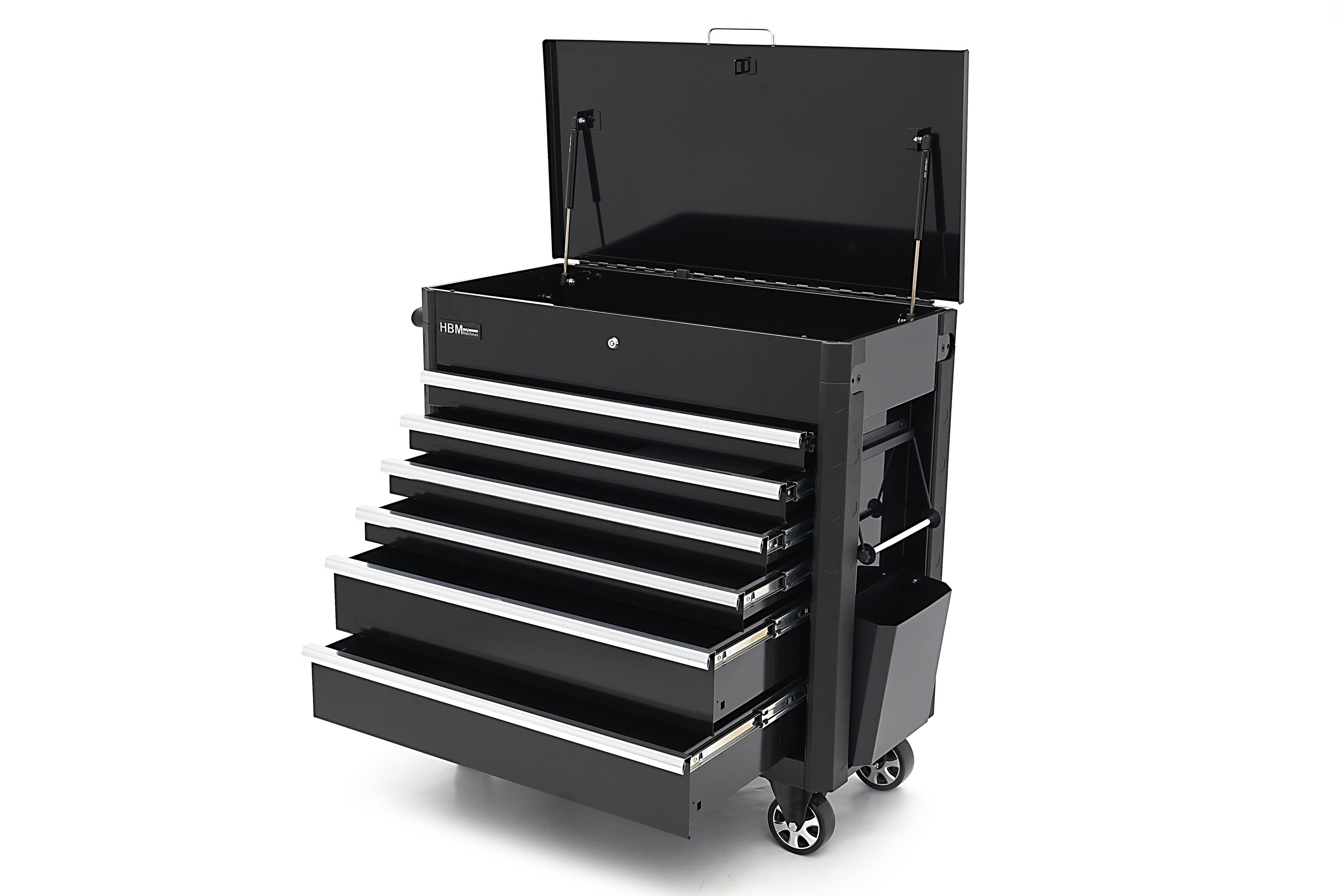 Carro de herramientas HBM con 6 cajones, 97 cm, negro Image 8