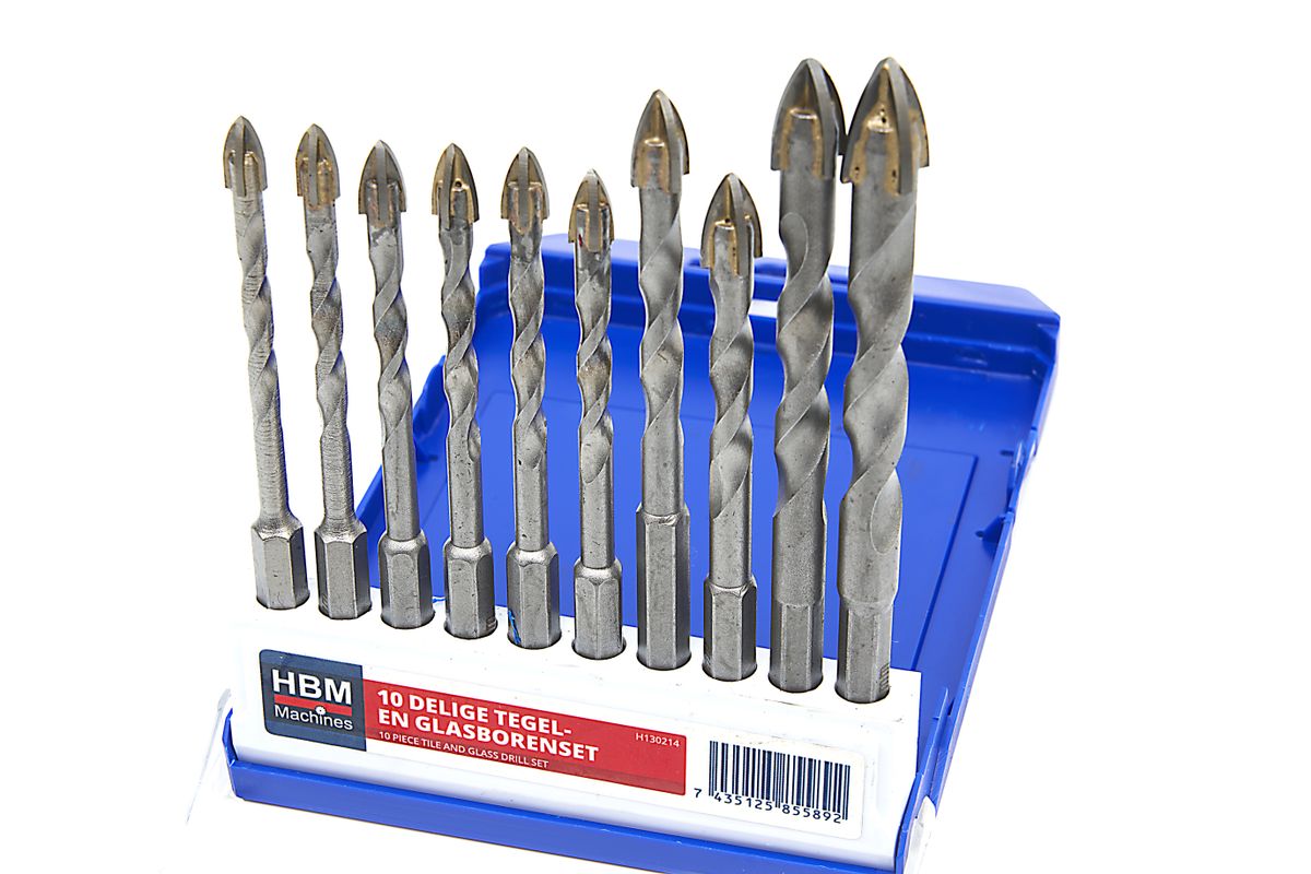 HBM 10-teiliges Kachel- und Glasbohrer-Set