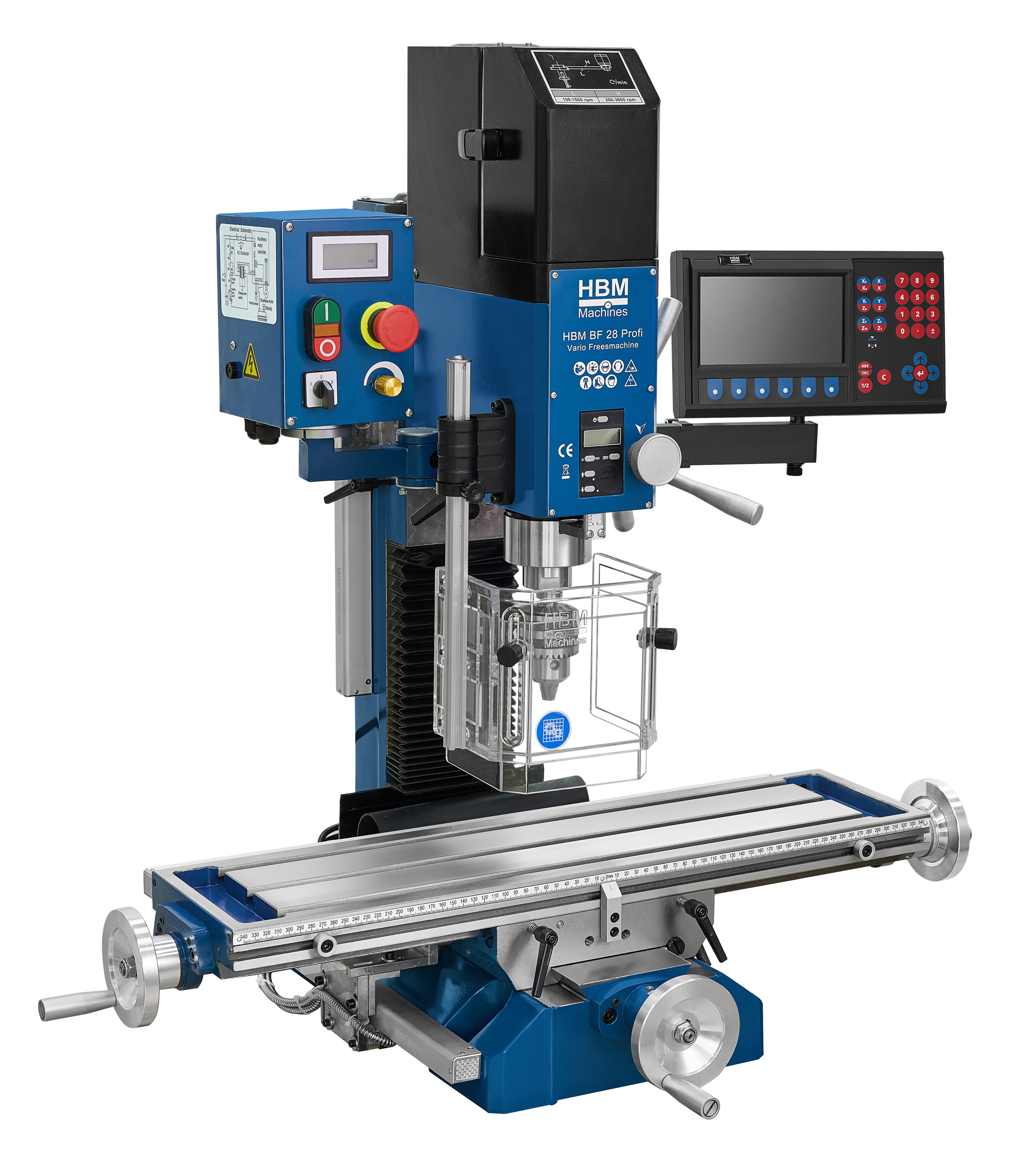 HBM freesmachine BF 28 profi vario digitale uitlezing Image 3