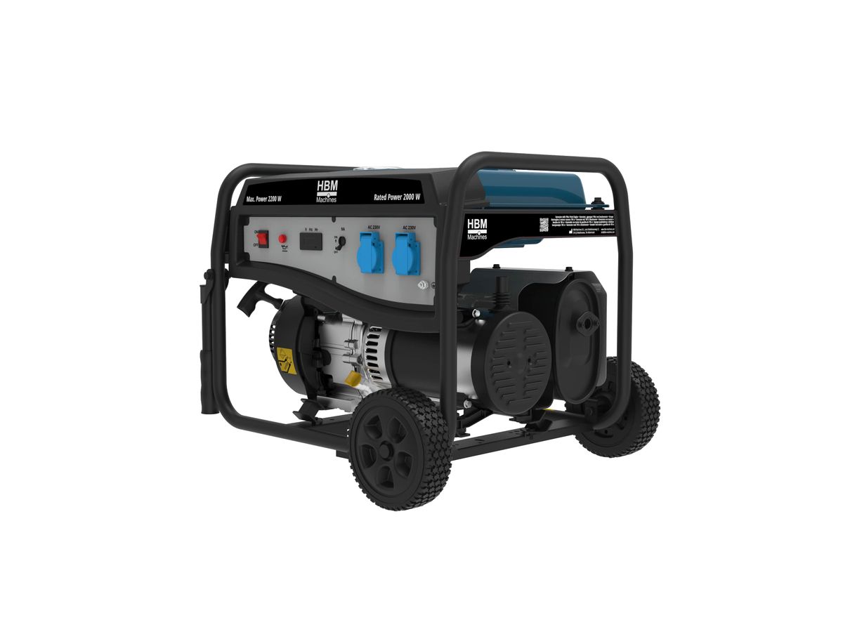 HBM generador con motor de gasolina de 196 cm³ 230V 2200W