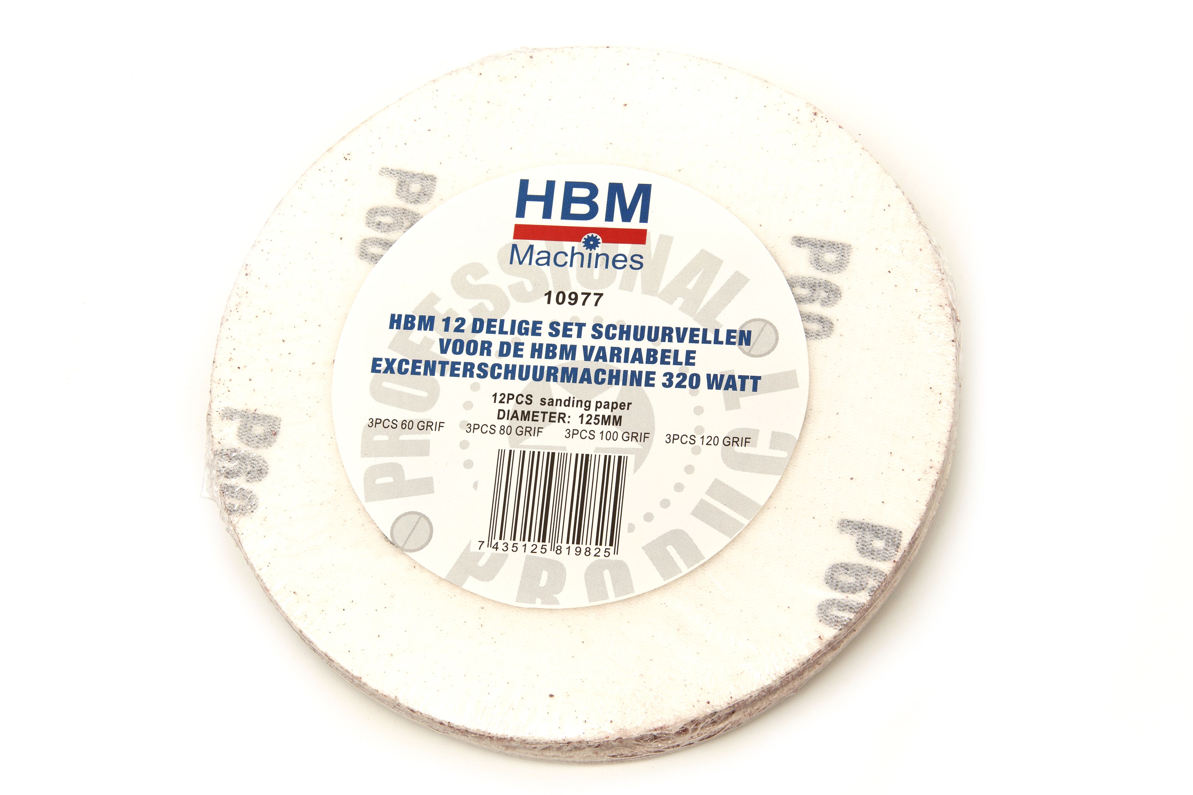 HBM 12 Delige Set Schuurvellen voor de HBM Variabele Excenterschuurmachine 320 Watt Image 3