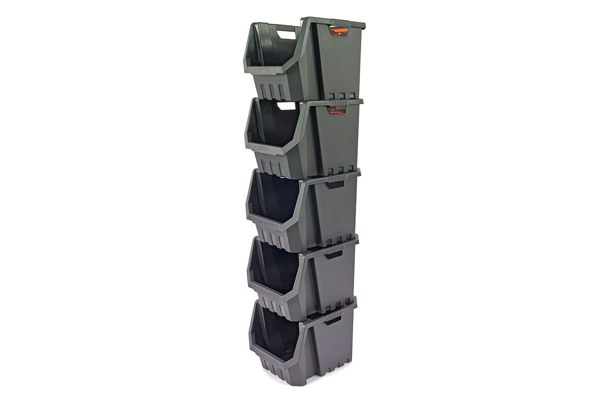 Caja de almacenamiento TACTIX, apilable, 45,5 x 58 x 40 cm