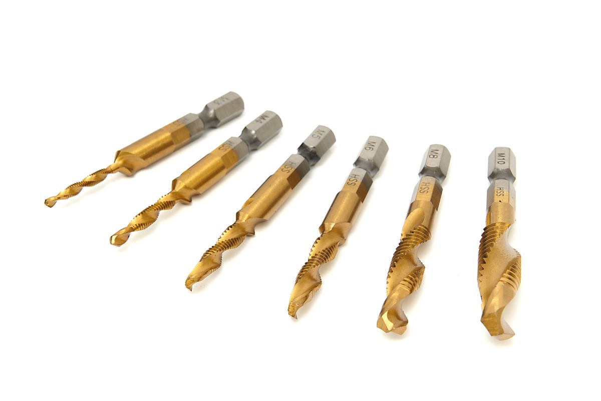 Juego de brocas autoperforantes HBM de 6 piezas HSS de M3 a M10