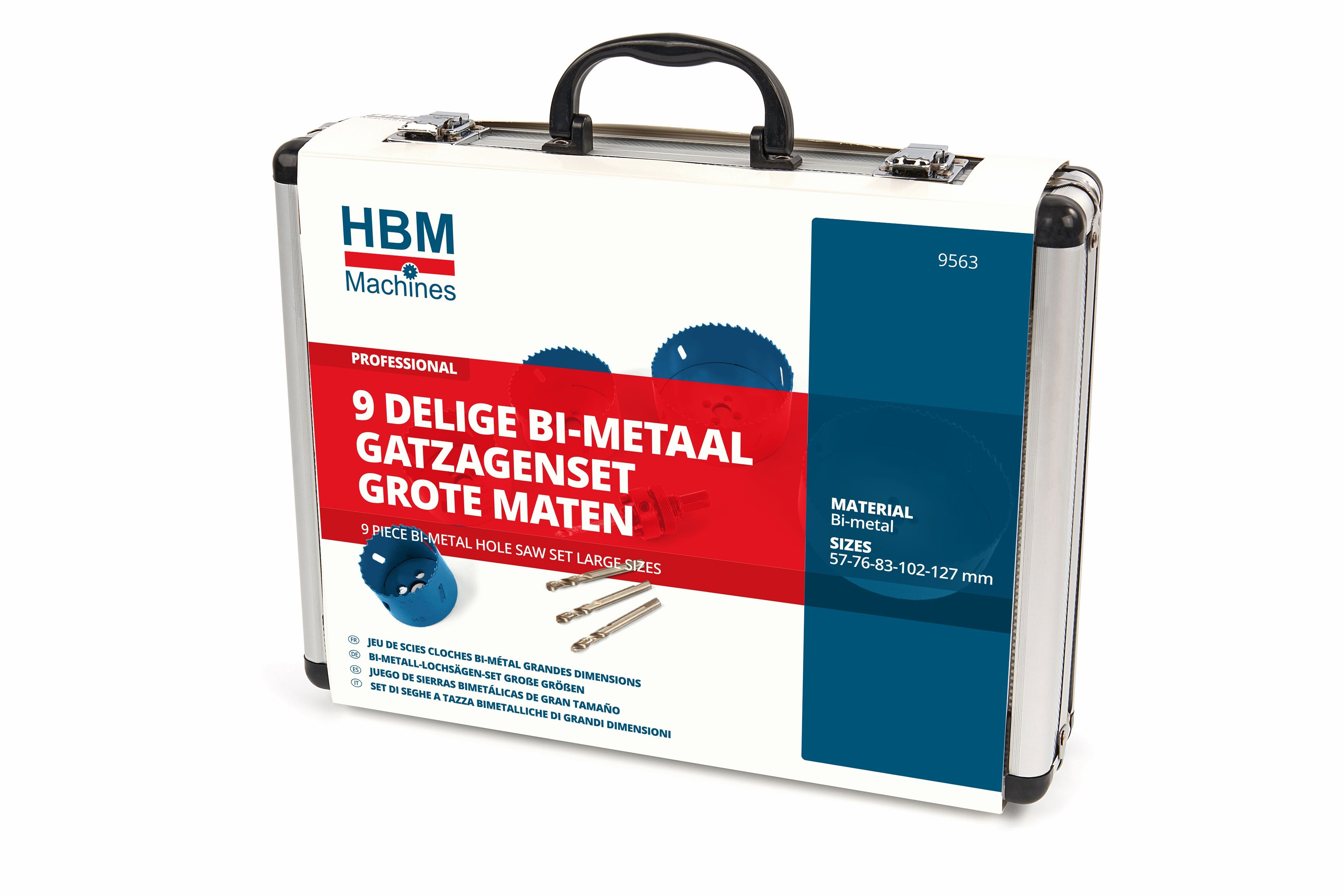 HBM Juego de sierras de corona bimetálicas de 9 piezas, tamaños grandes Image 5