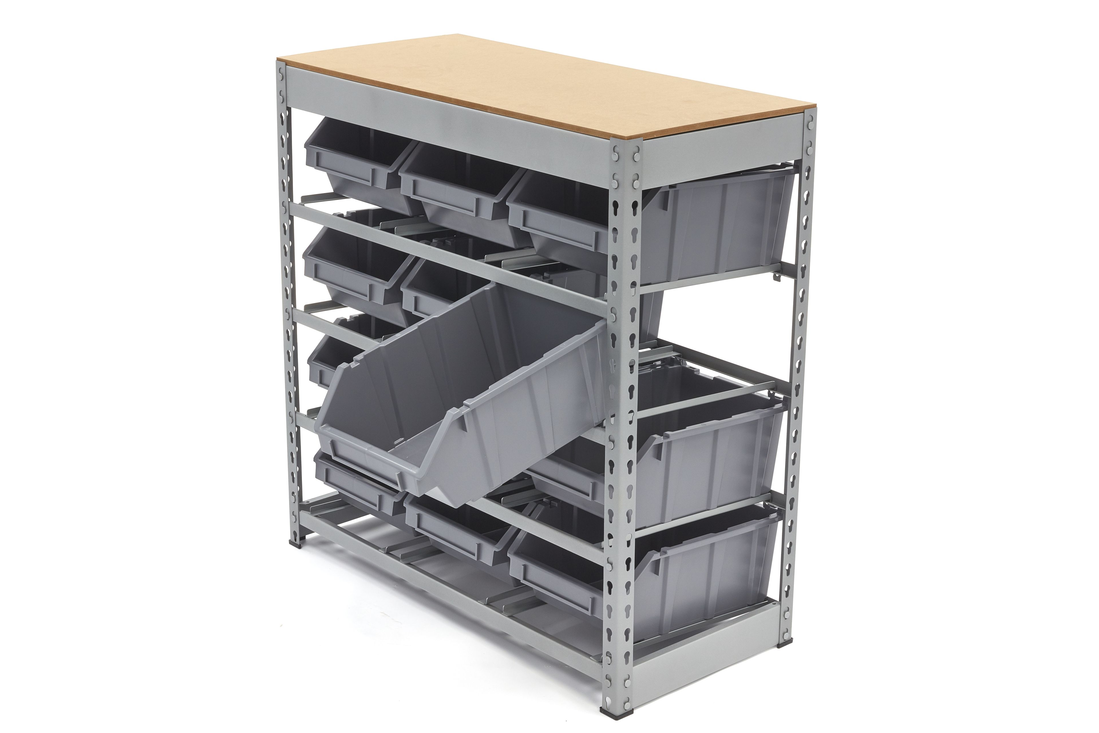 HBM Armario de contenedores, sistema de almacenamiento, estante con 12 cajas de almacenamiento Image 9