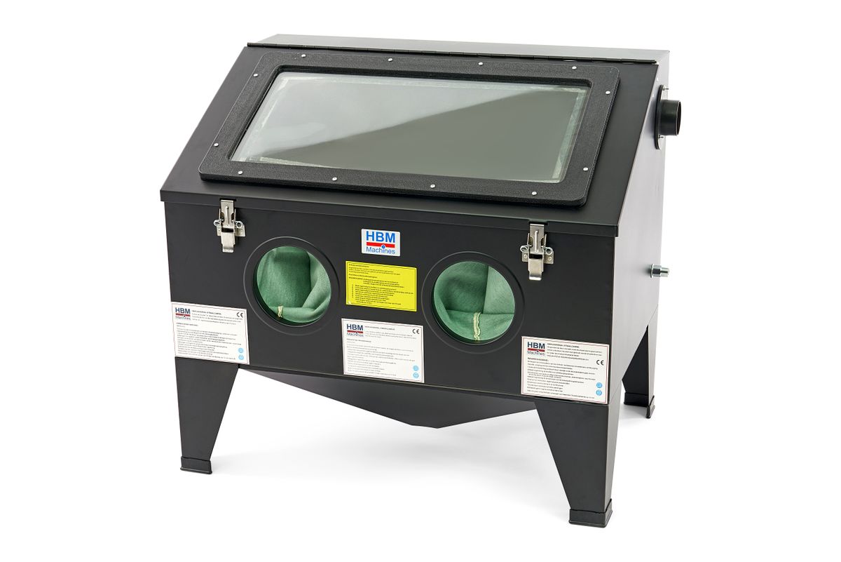 HBM Cabina de granallado SBC 190, cargador frontal con resortes de gas