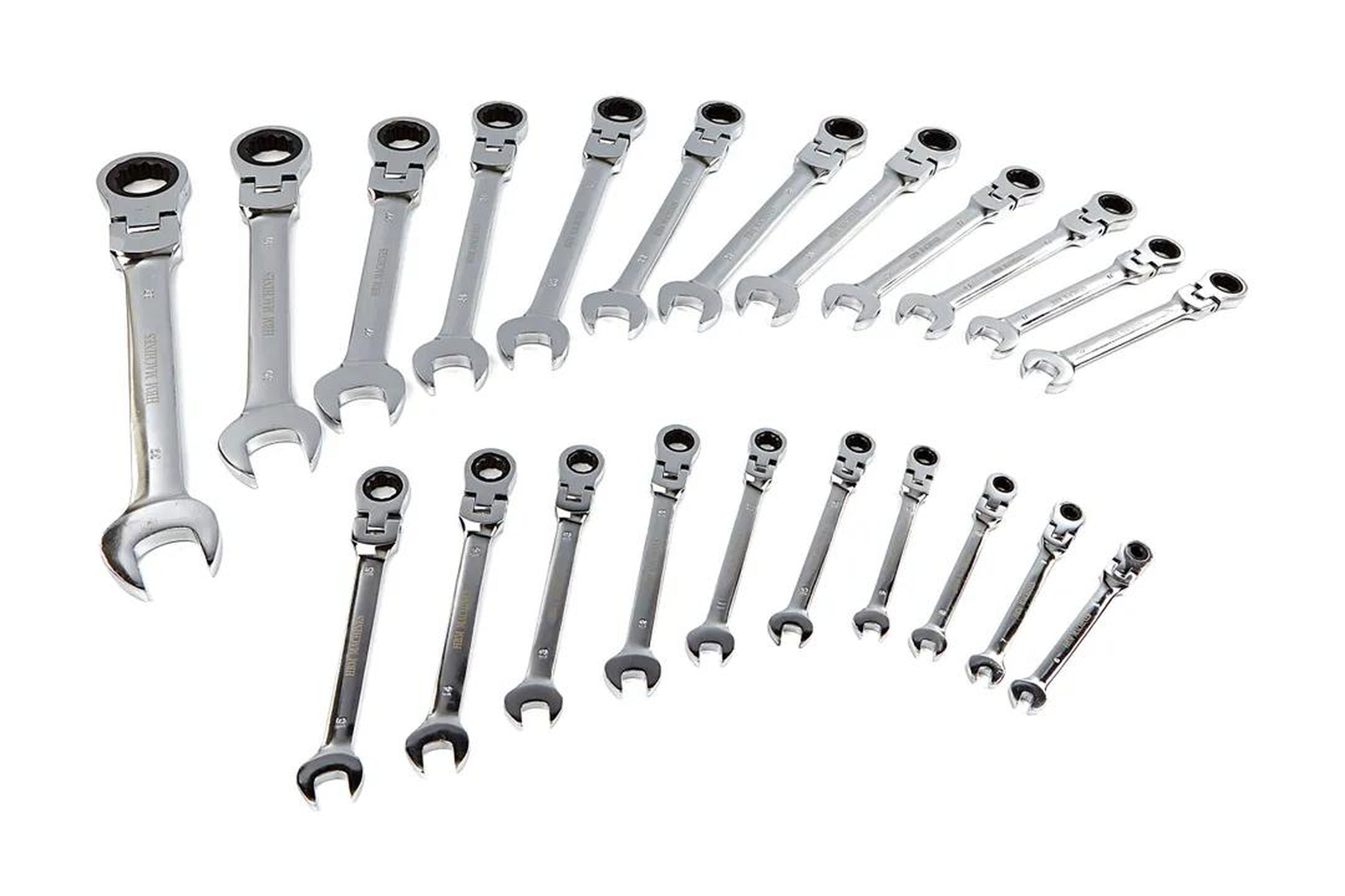 HBM ring-, ratel- en steeksleutelset met kantelbare kop 22-delig Image 2