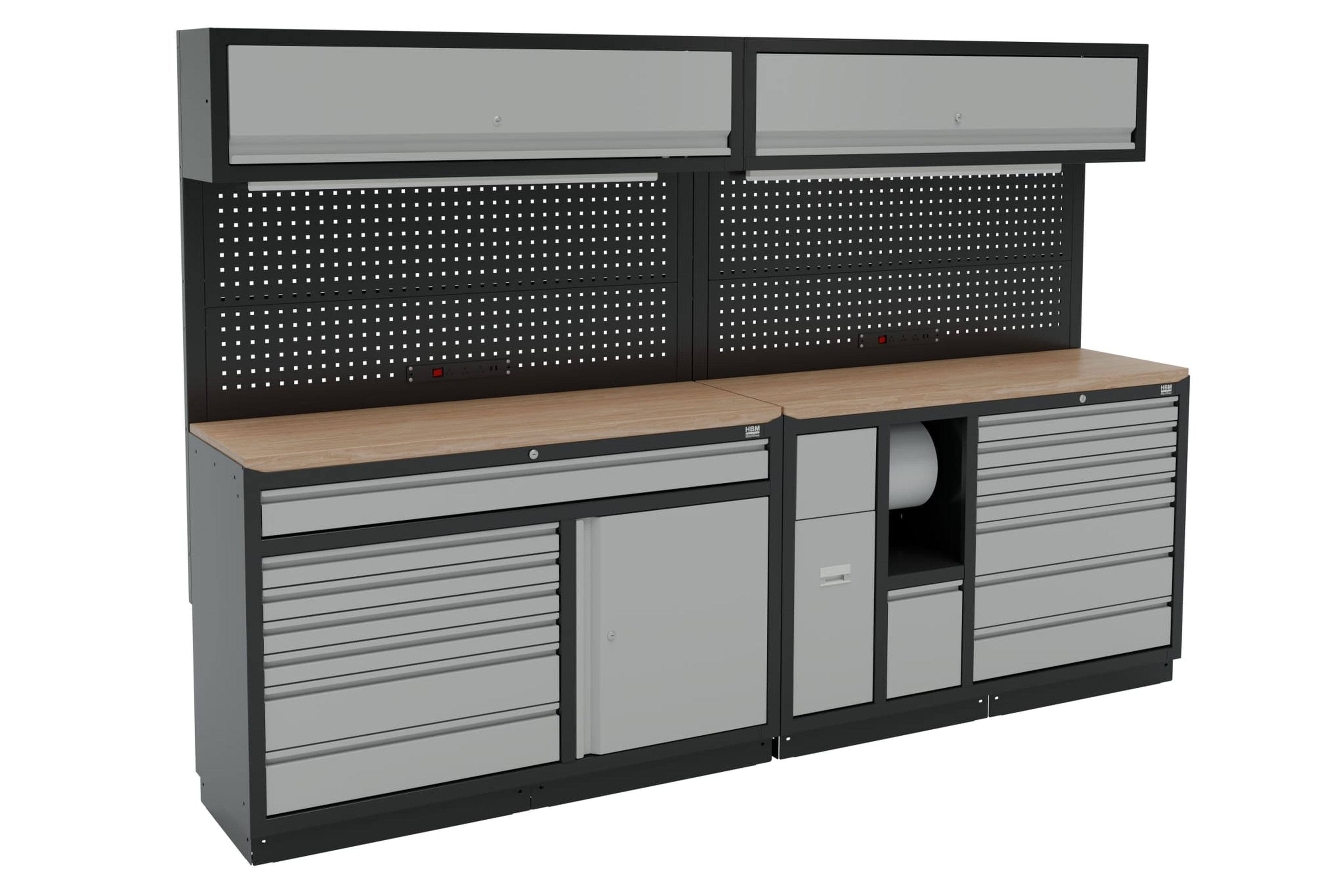 HBM modulair werkplaatssysteem 10-delig, zwart, grijs Image 3