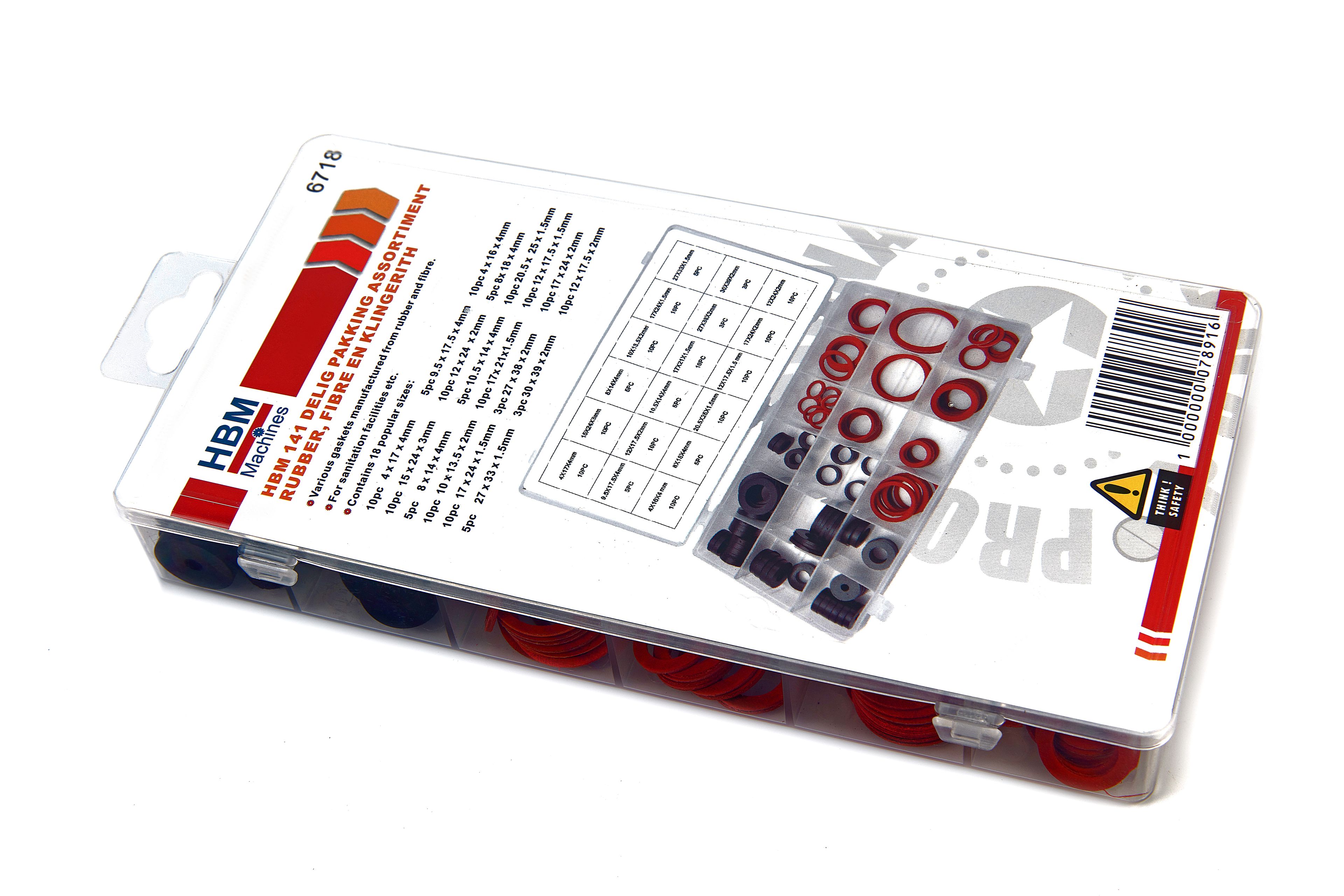 HBM 141-teiliges Dichtungs-Sortiment Gummi, Faserstoff Image 3