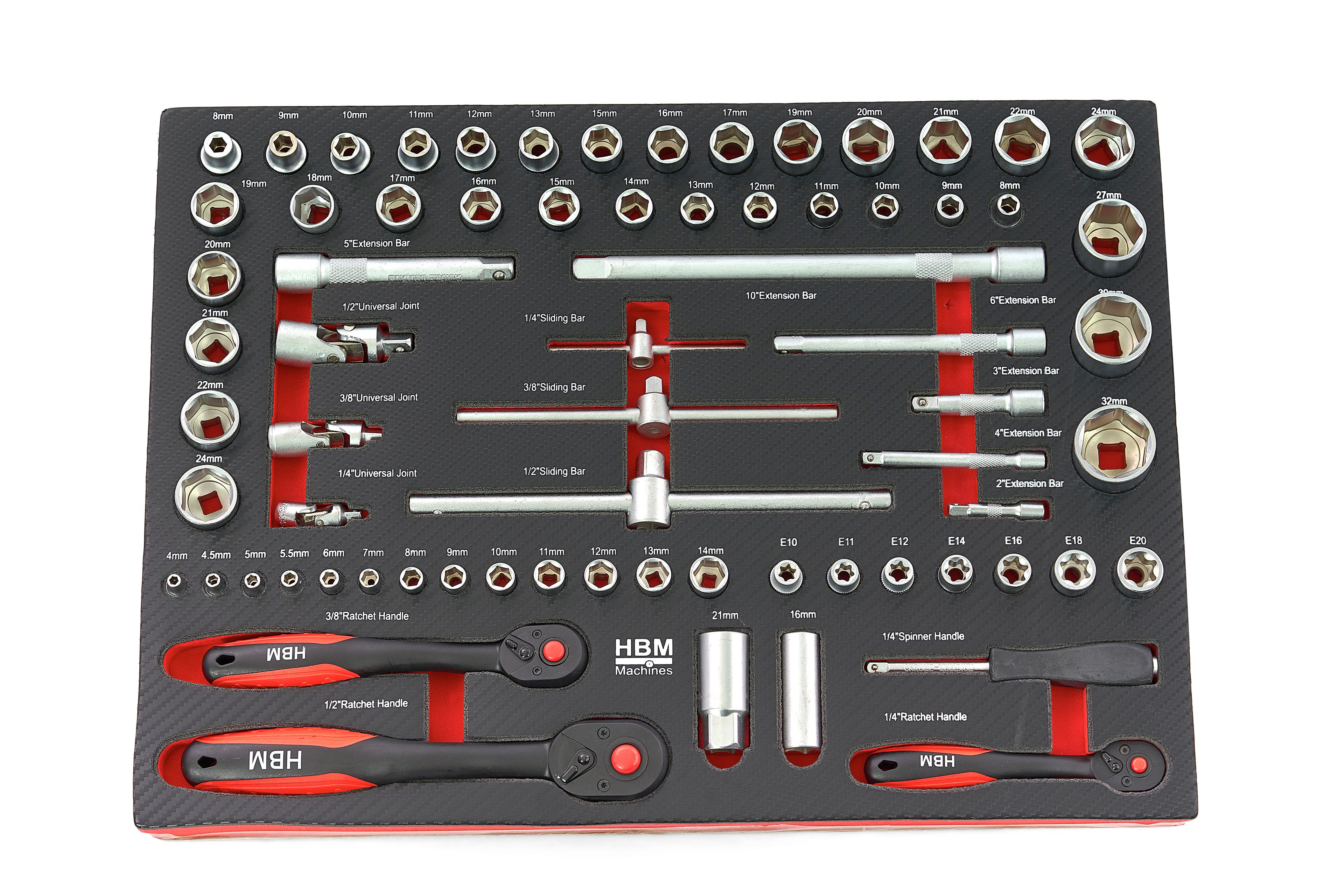 HBM carro de herramientas lleno 196 piezas, negro Image 16