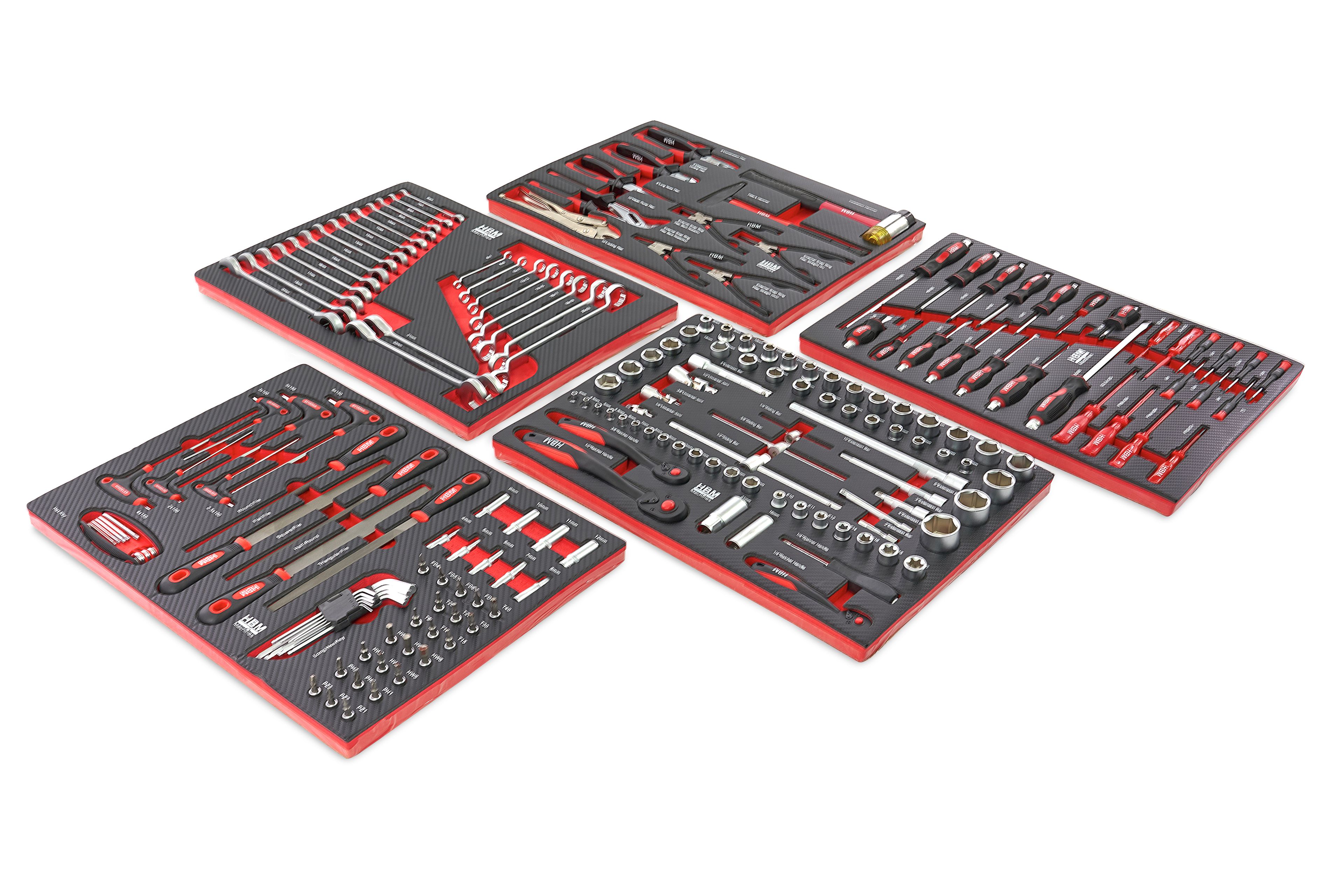 HBM carro de herramientas lleno 196 piezas, negro Image 14