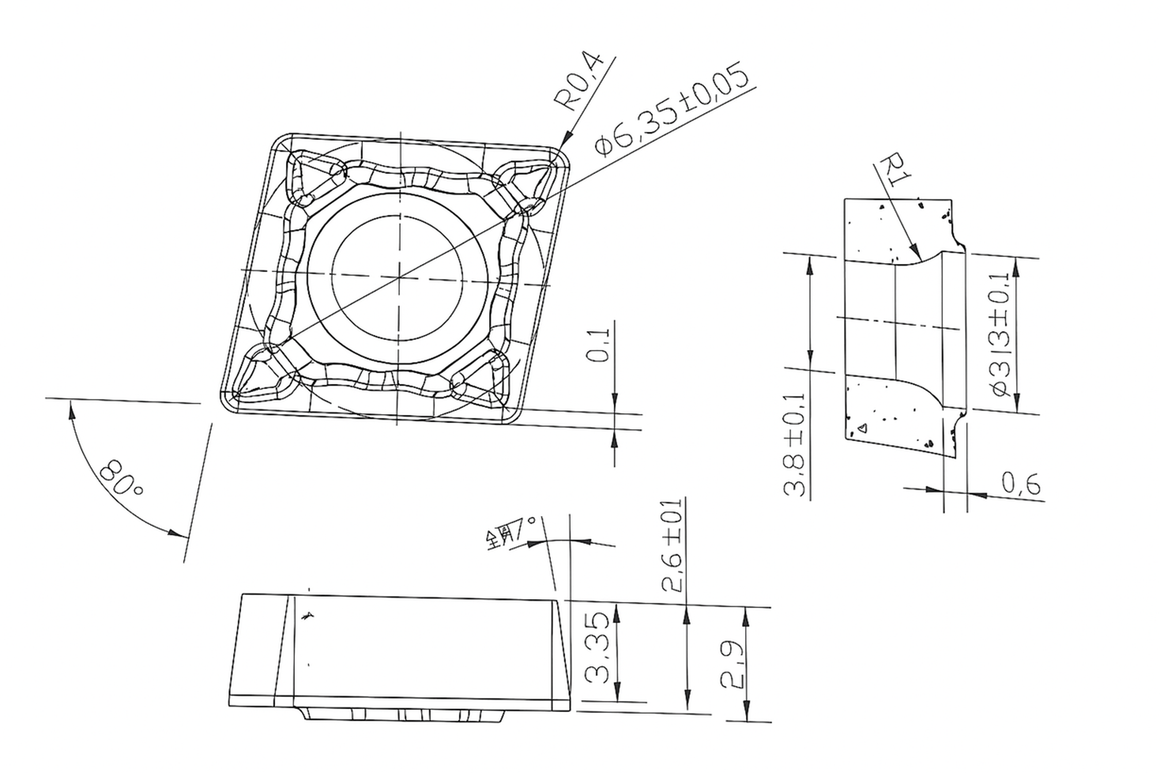 HBM CCMT plaquettes amovibles revêtues CCMT 06 Image 2