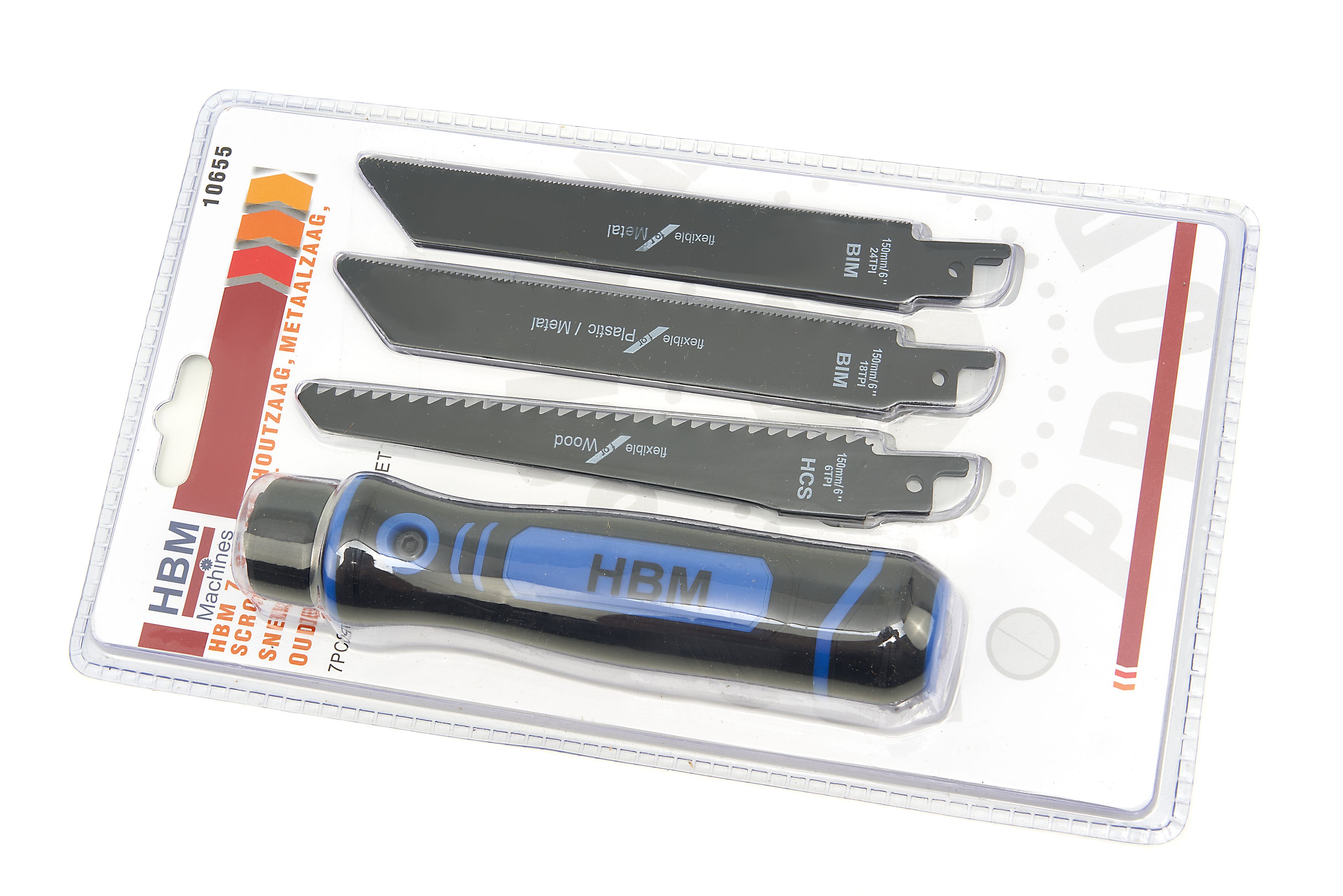 HBM 7 Delige Houtzaag, Metaalzaag, Schrobzaag Met Snelwisselhouder Image 6