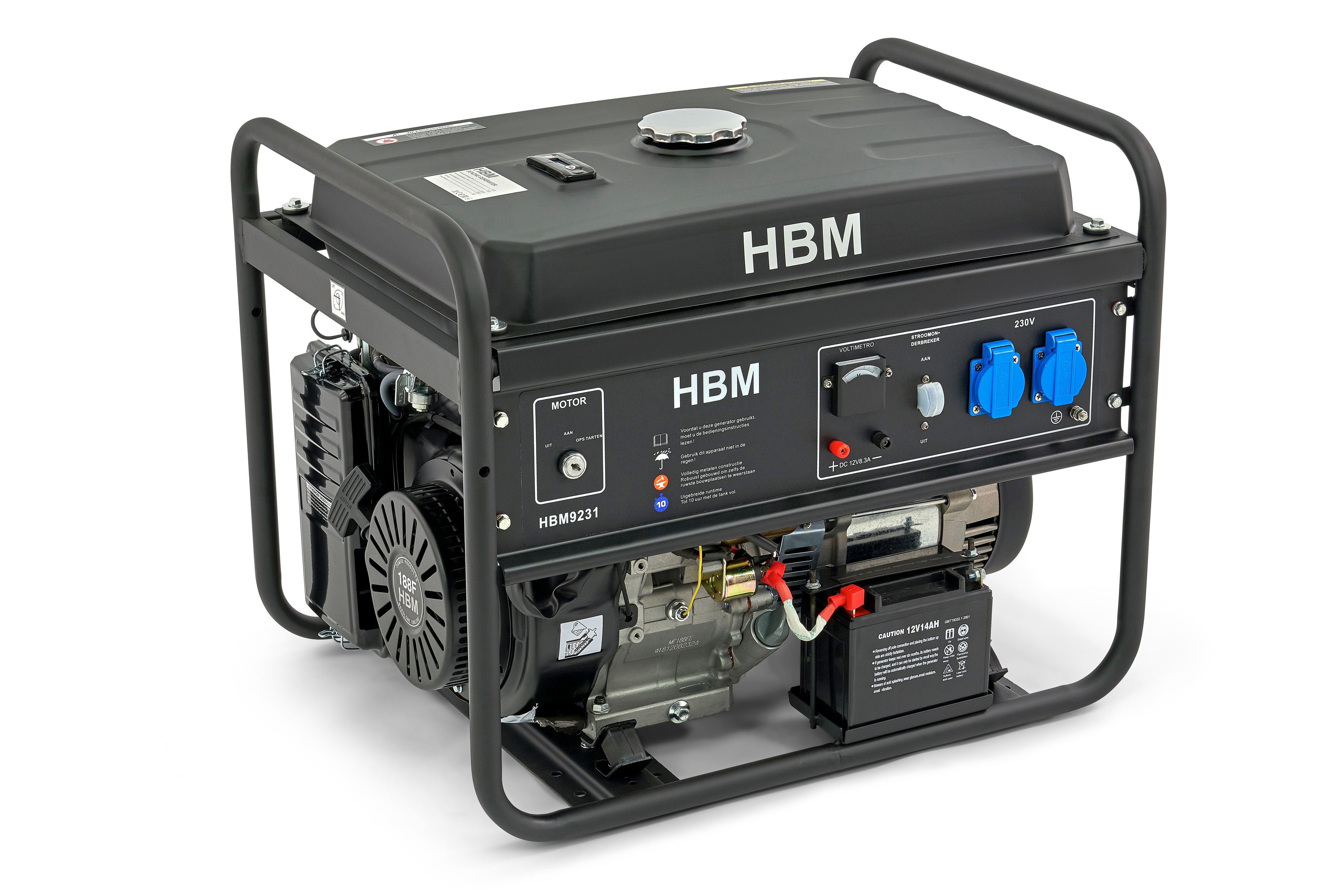 HBM aggregaat, generator met 390 cc OHV-benzinemotor 2x230V/12V 5500W Image 2