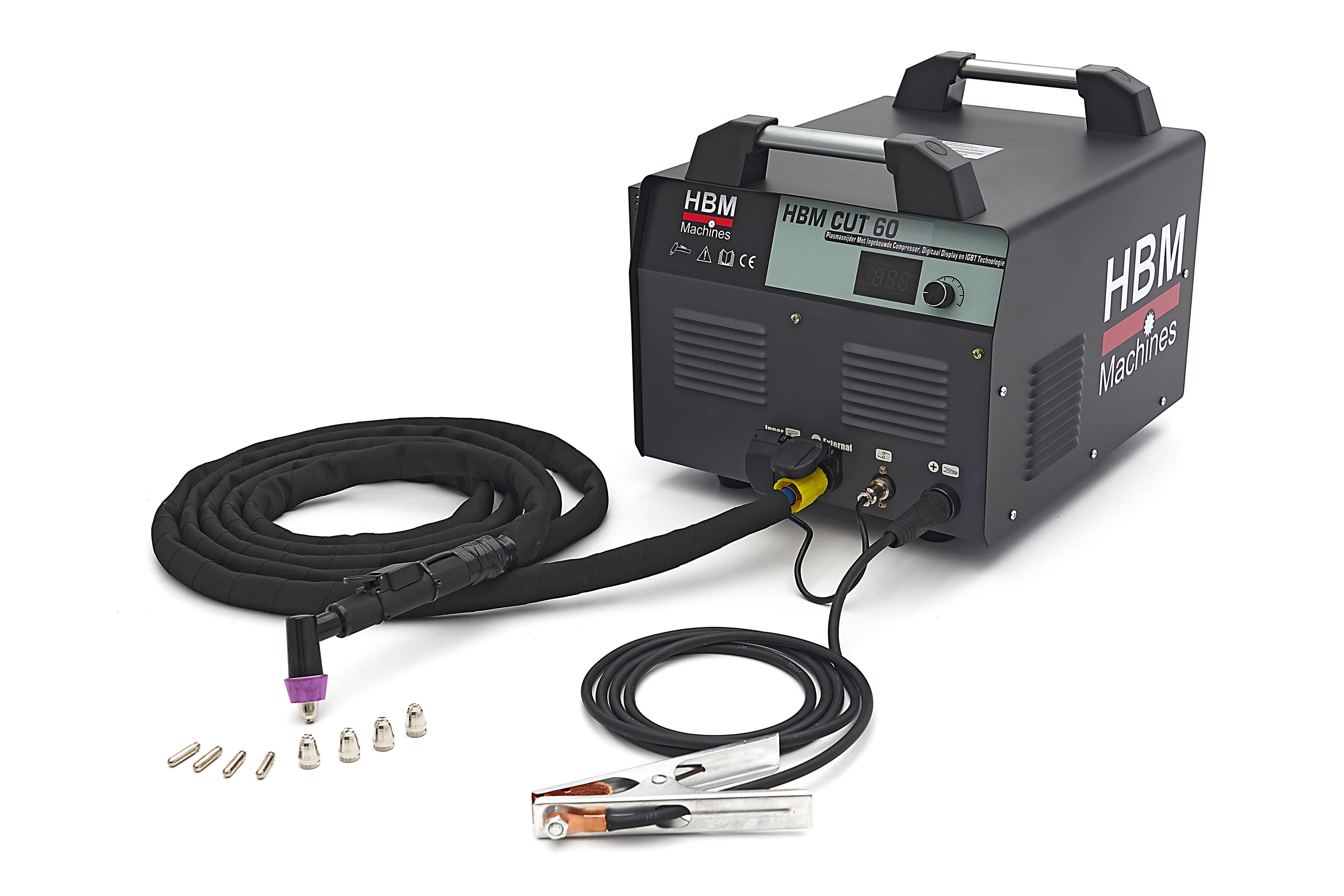 HBM CUT 60 Taglio Plasma con Compressore Integrato, Display Digitale e Tecnologia IGBT - 400 Volt - Nero Image 3