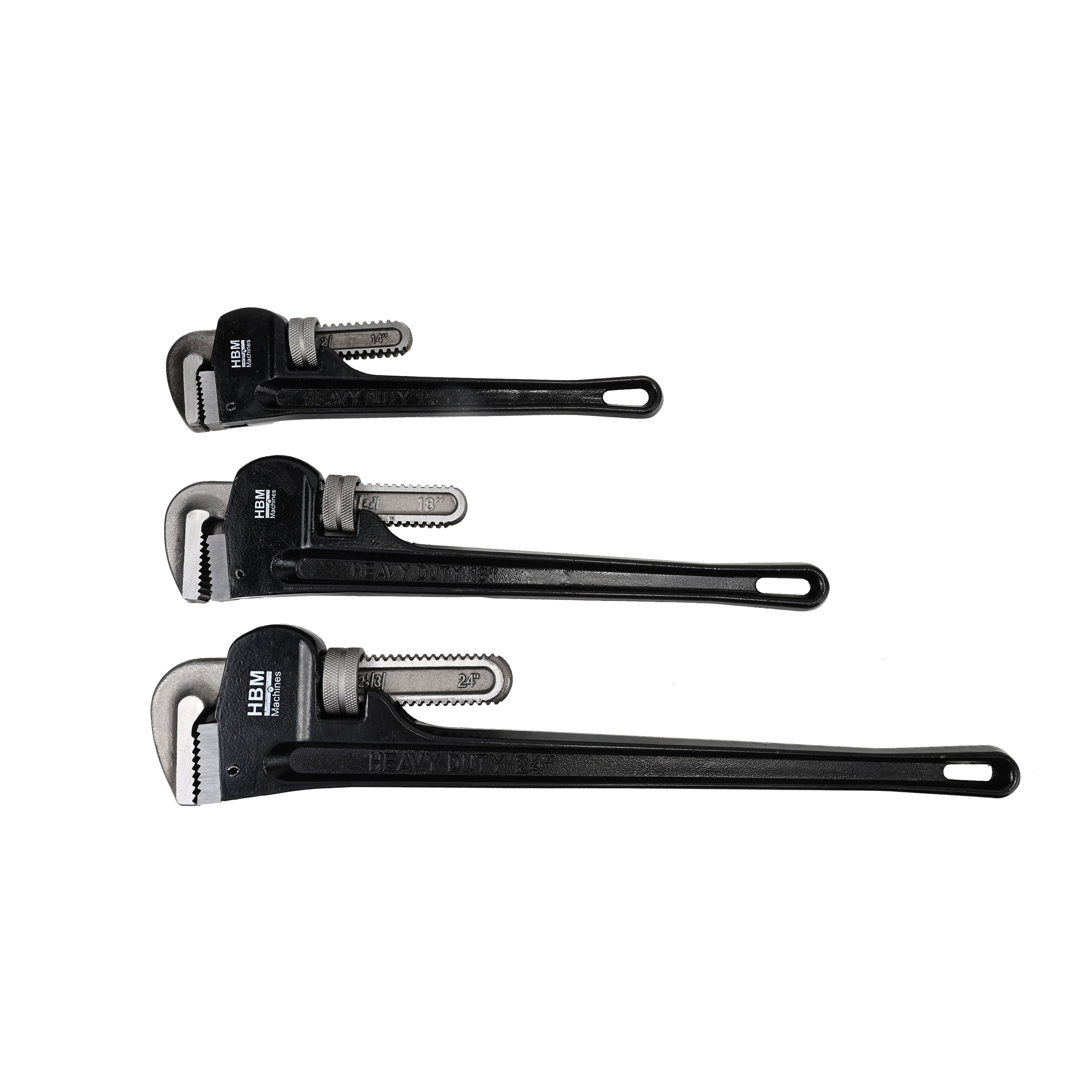 HBM eenhand pijptangenset, 90 graden, 3-delig
