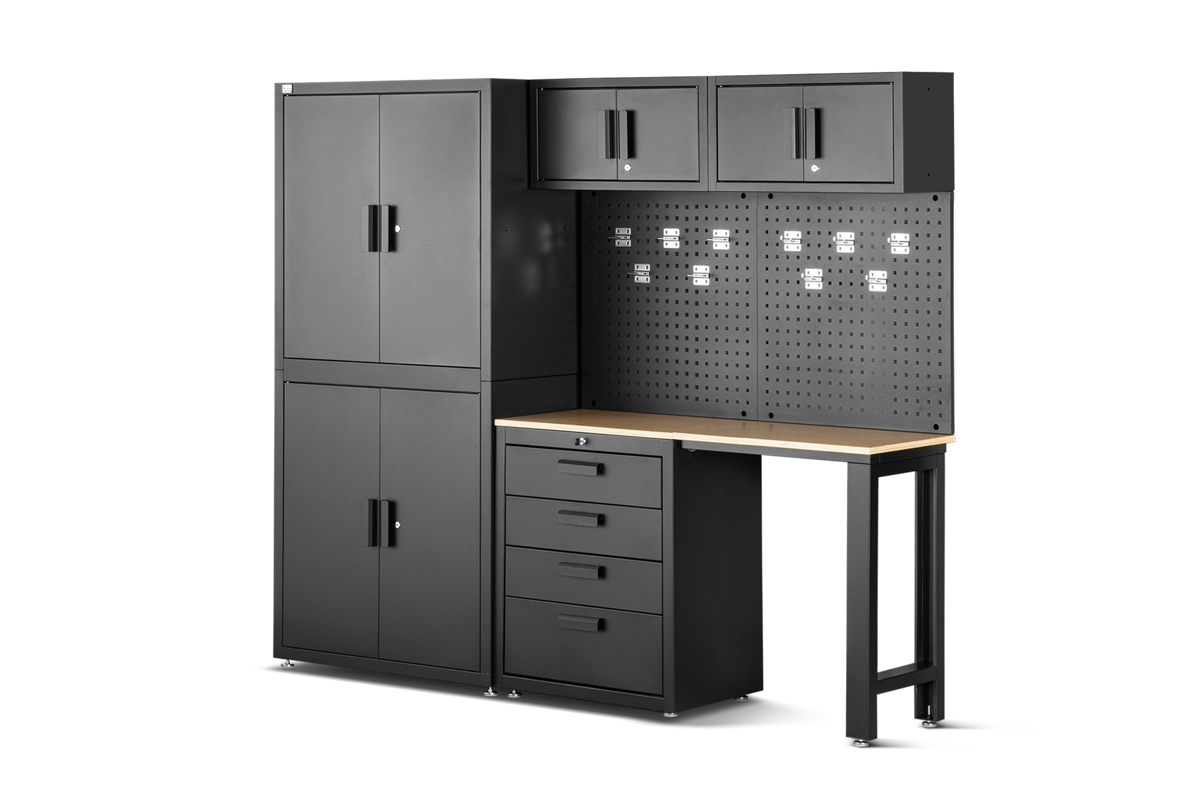 Système d'atelier premium HBM, 8 pièces, noir mat