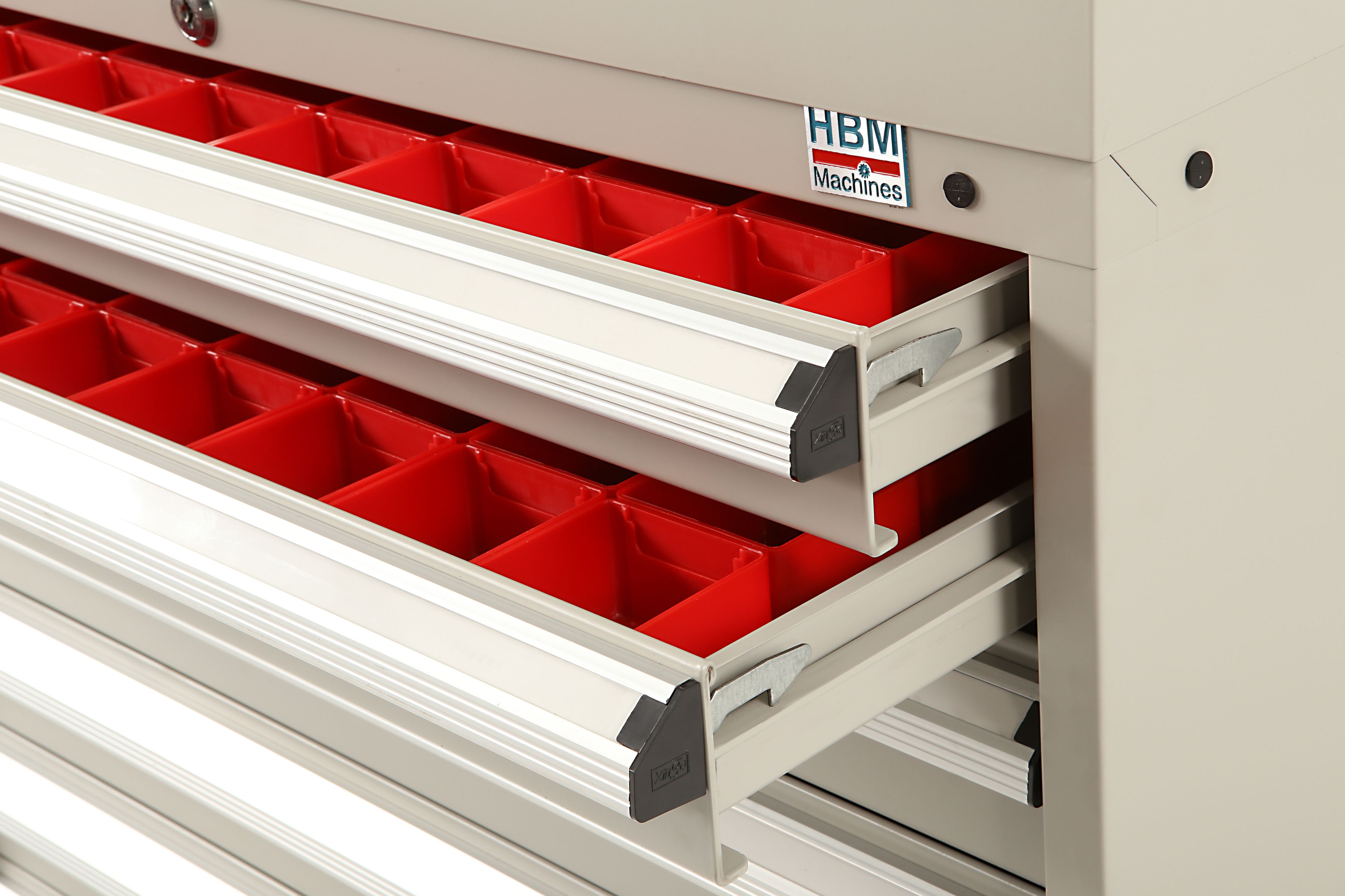 Armadio attrezzi HBM con contenitori e divisori, 8 cassetti, 88 x 58 x 105 cm beige Image 6