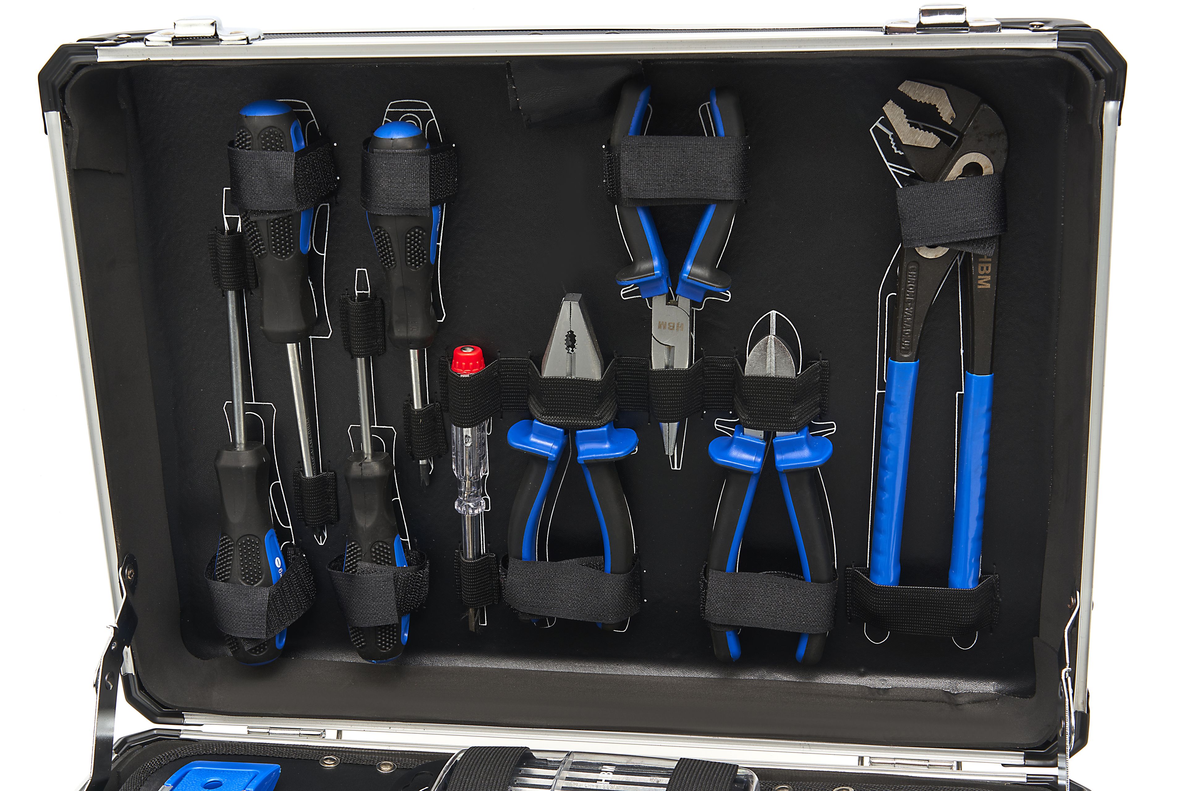 HBM Maletín de herramientas, juego de herramientas con incrustación de EVA de 154 piezas Image 4