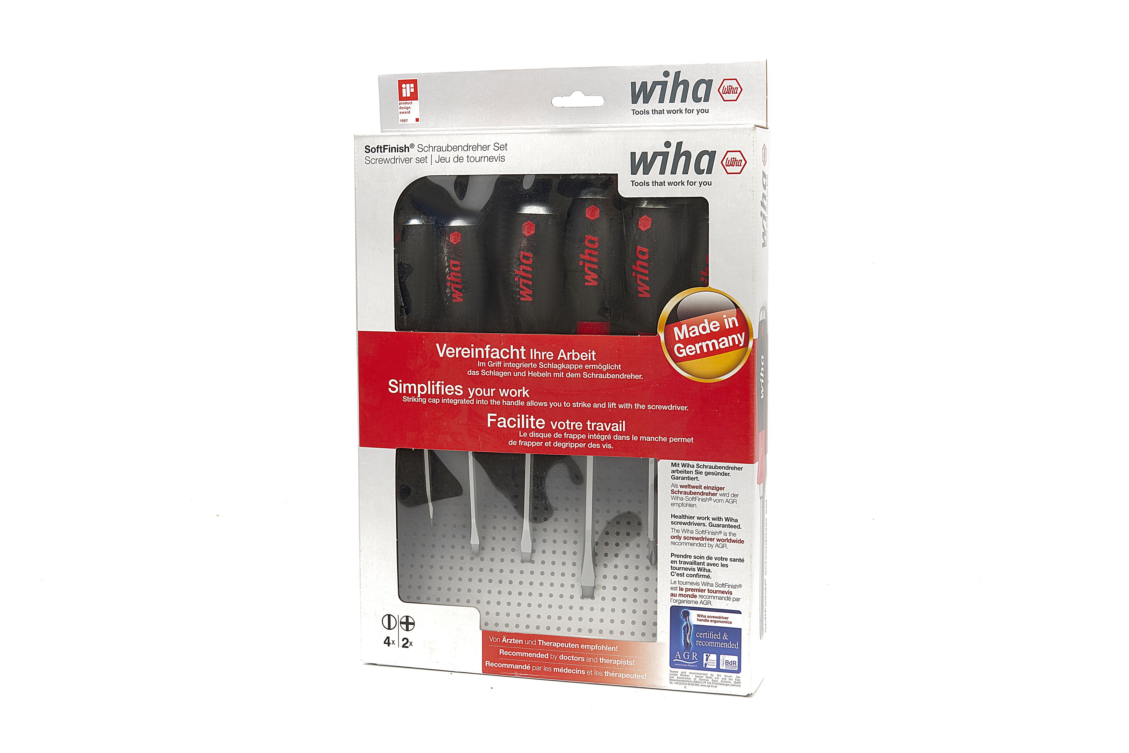 Wiha 530 HK6 6 Delige Slagvaste SoftFinish Schroevendraaierset - Sleuf/Philips - 21250 Image 4
