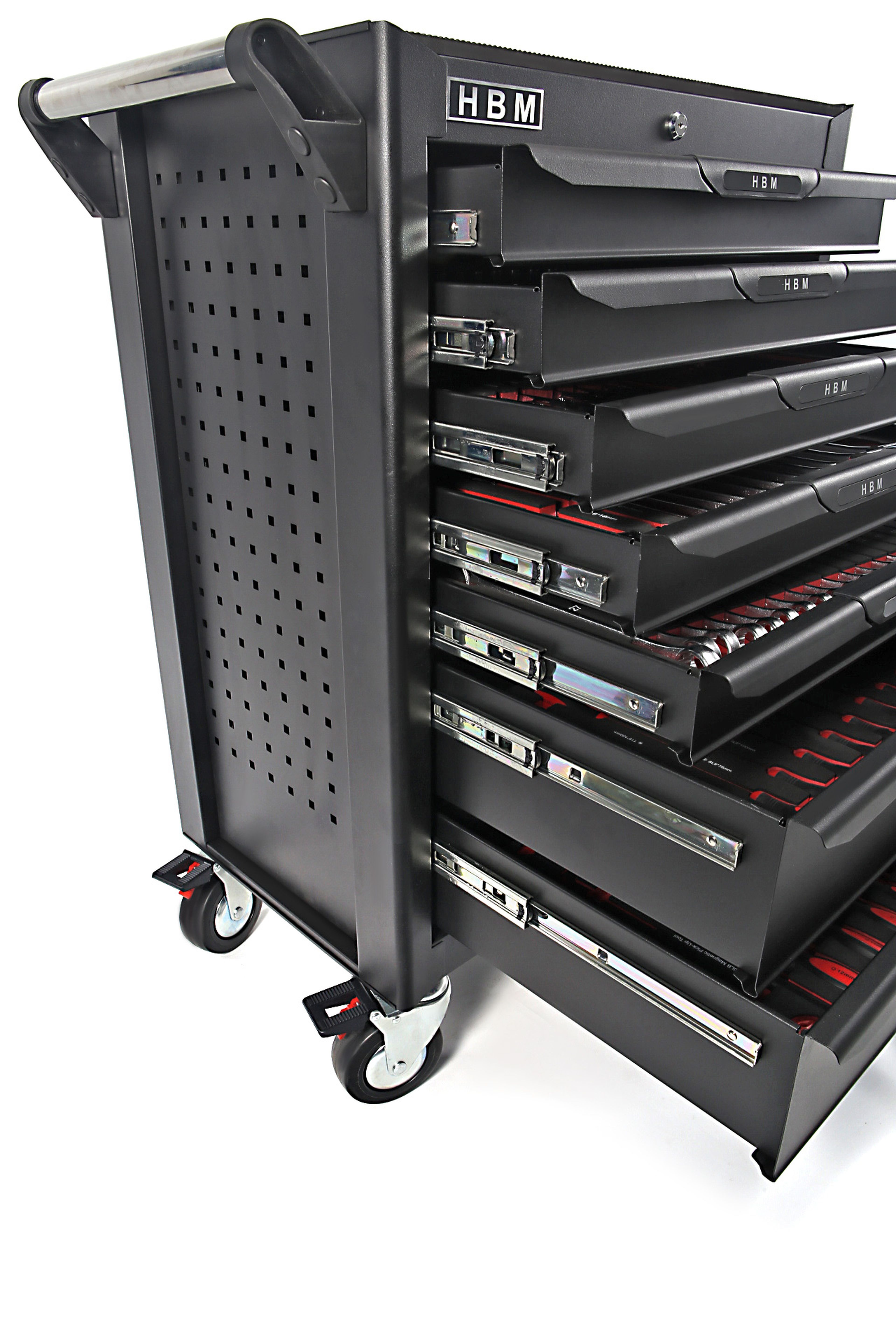 HBM deluxe gevulde gereedschapswagen, 283 delig, zwart Image 3